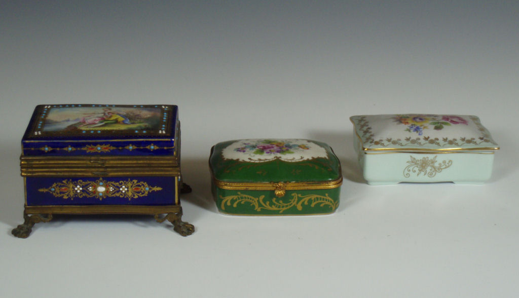 A 19th century Continental porcelain and gilt metal mounted box