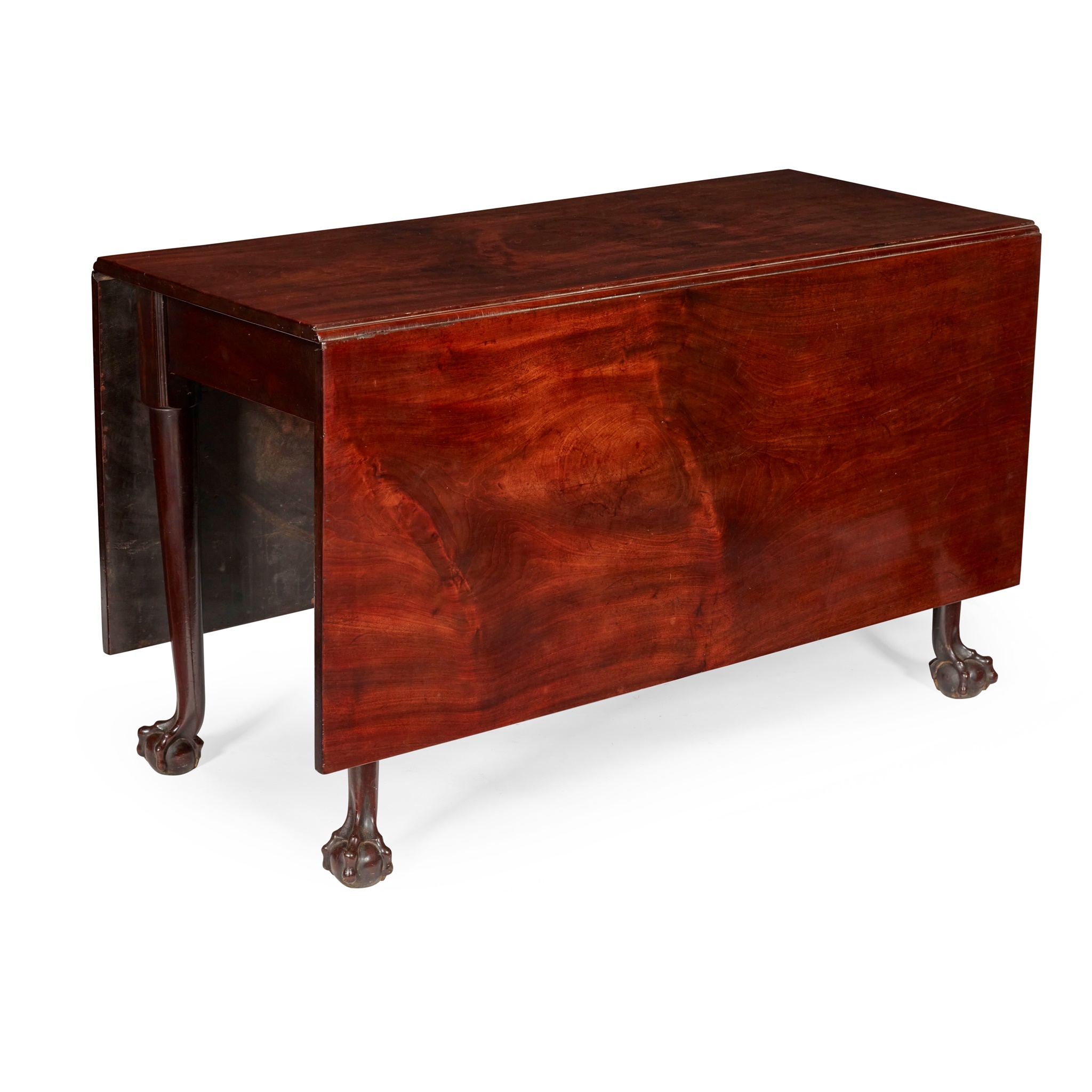 LATE GEORGE II/ EARLY GEORGE III MAHOGANY DROP-LEAF DINING TABLE