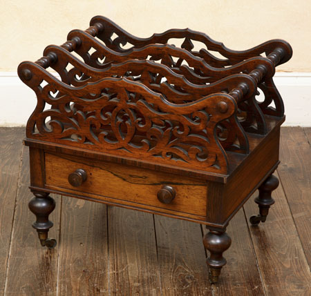 A Victorian rosewood Canterbury