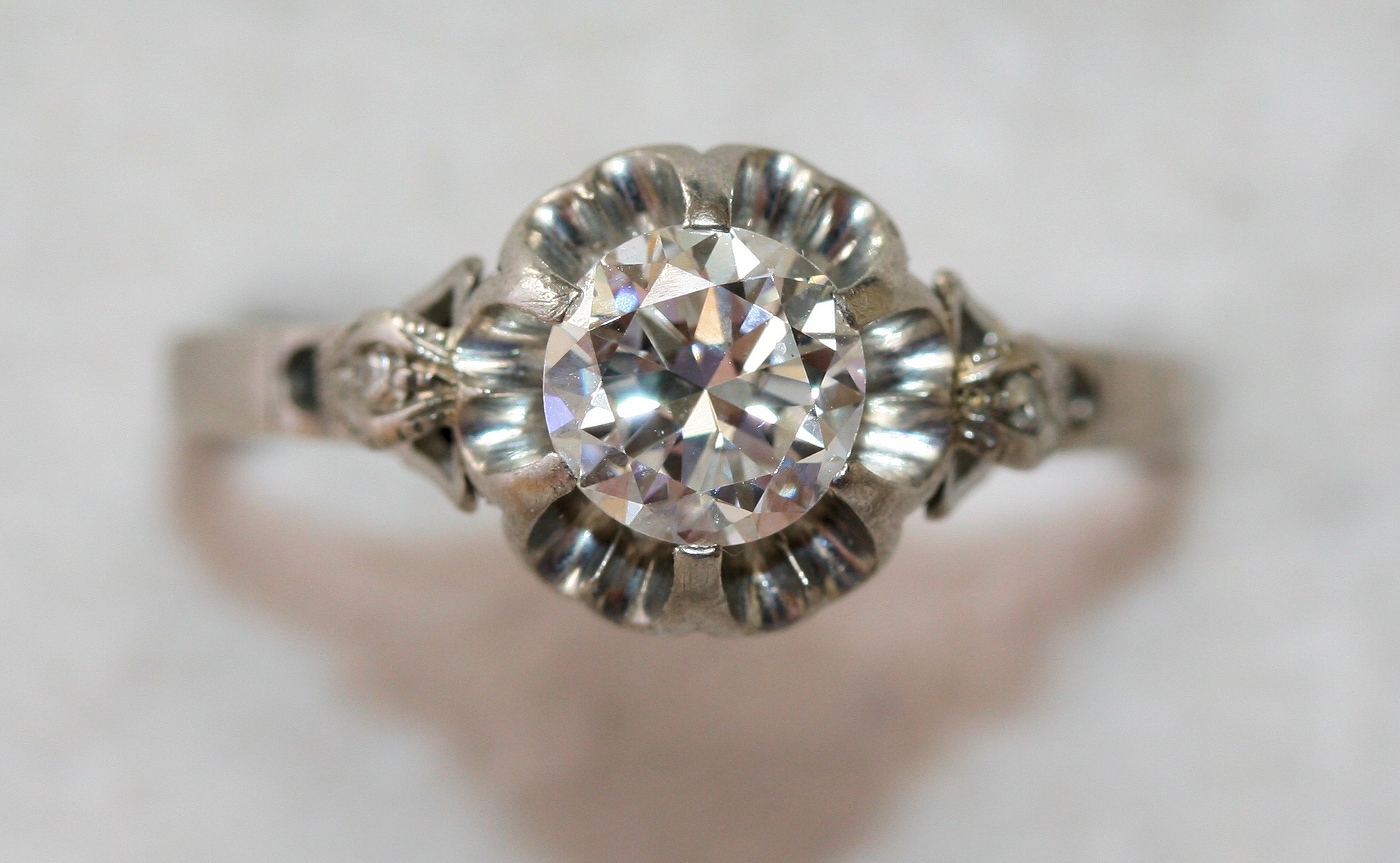 A solitaire diamond ring