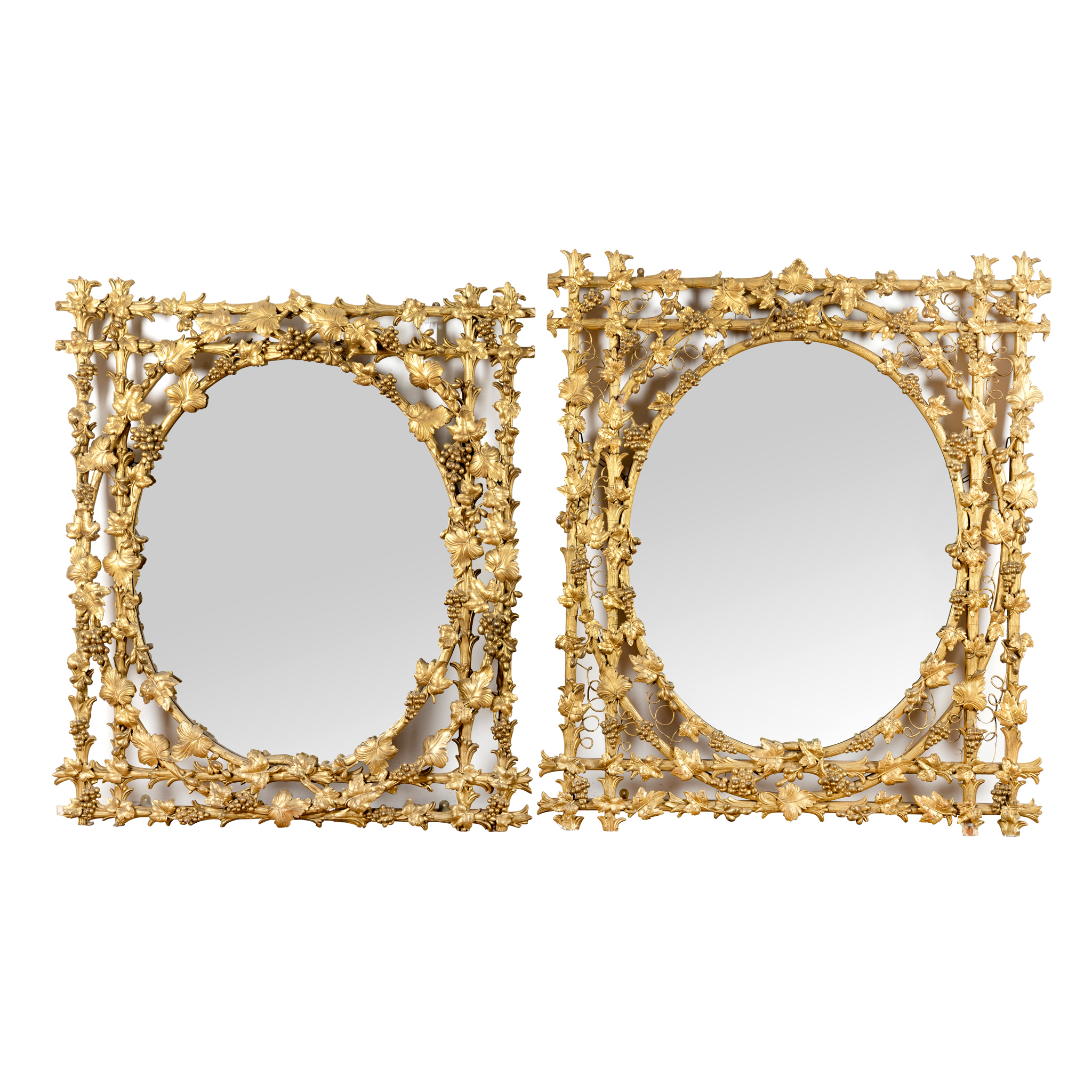 A PAIR OF VICTORIAN GILTWOOD AND GESSO MIRRORS