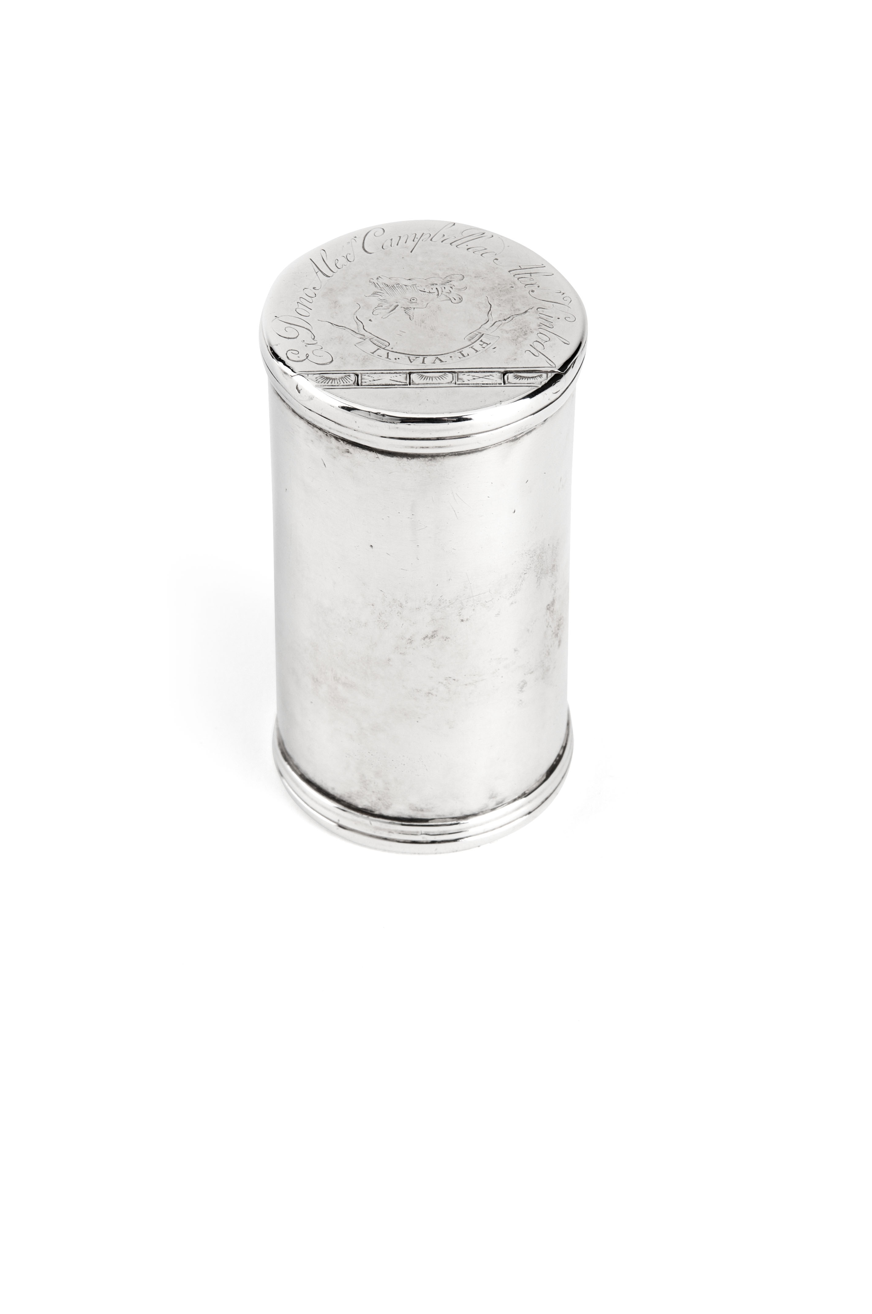 A George III Scottish silver cylindrical snuff mull