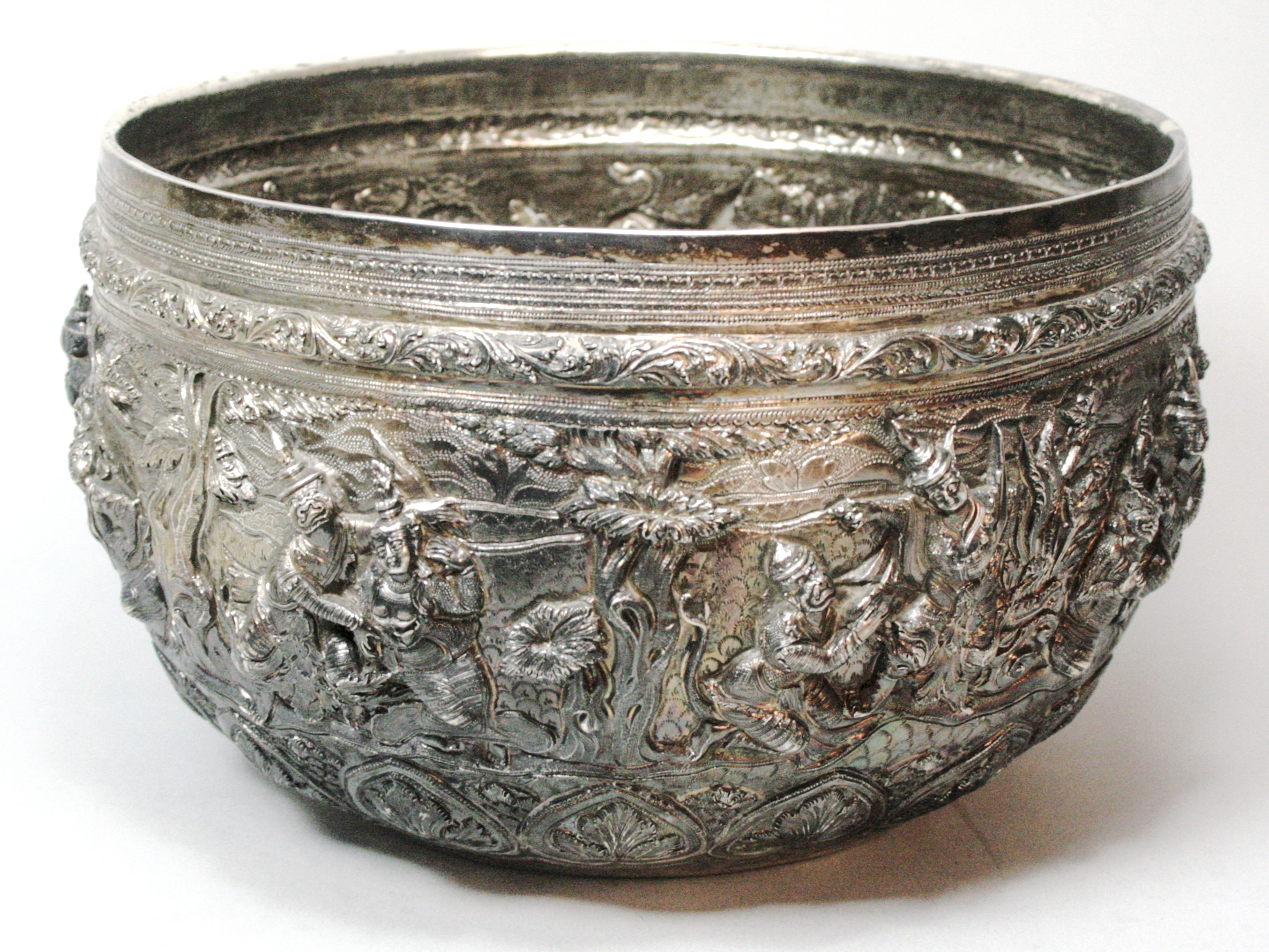 An Indian silver bowl