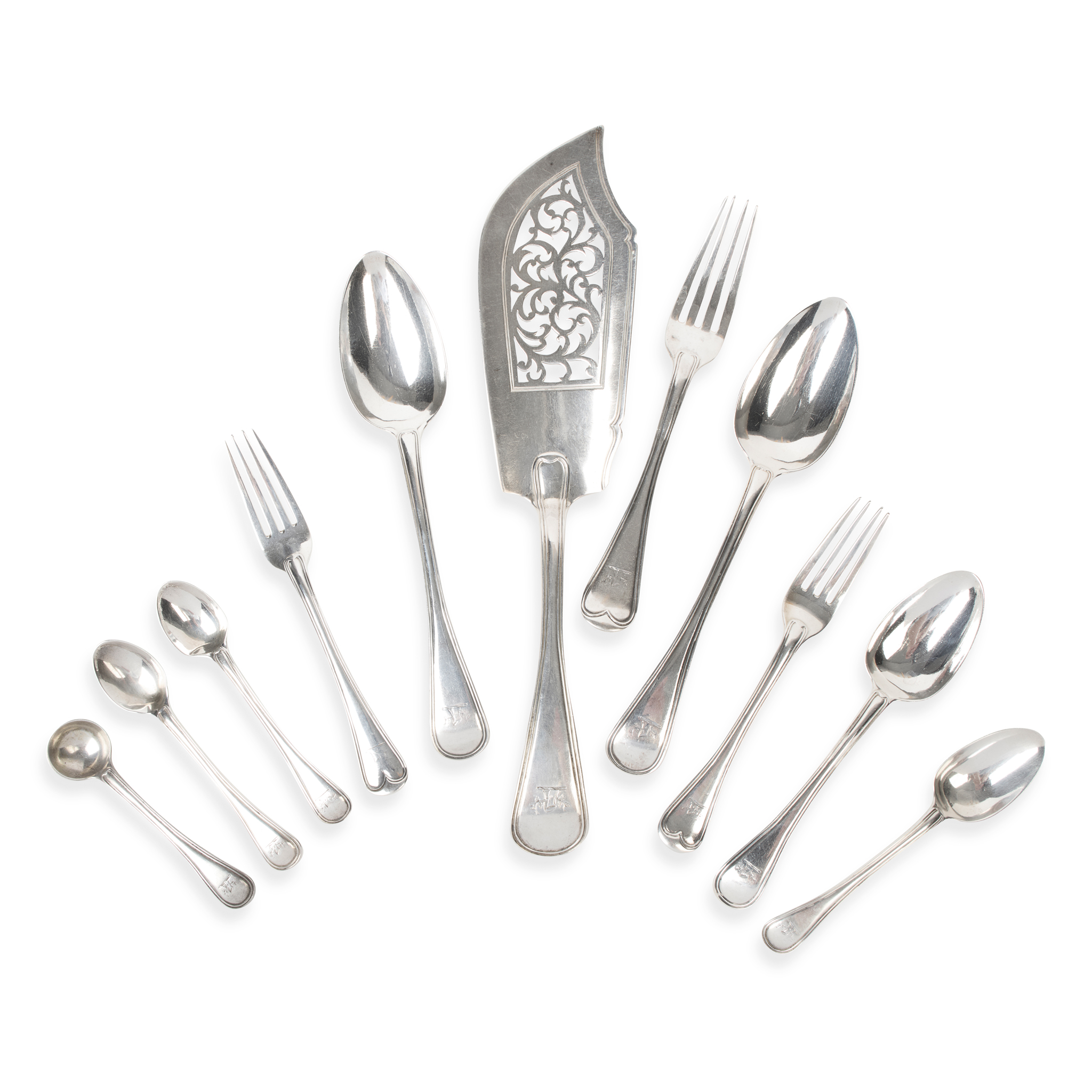 A COLLECTION OF OLD ENGLISH THREAD PATTERN FLATWARE