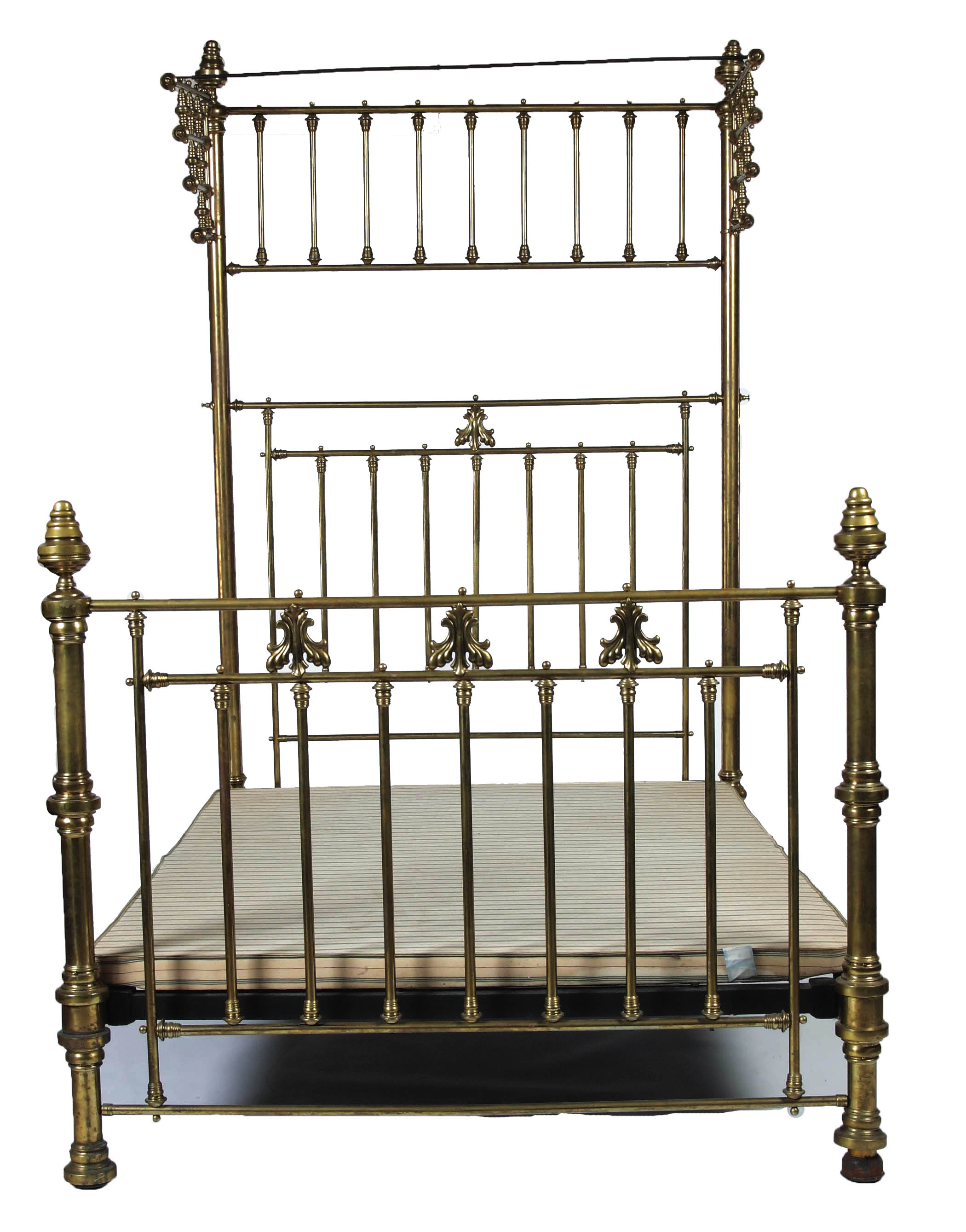 A 19th century brass framed tester double bed