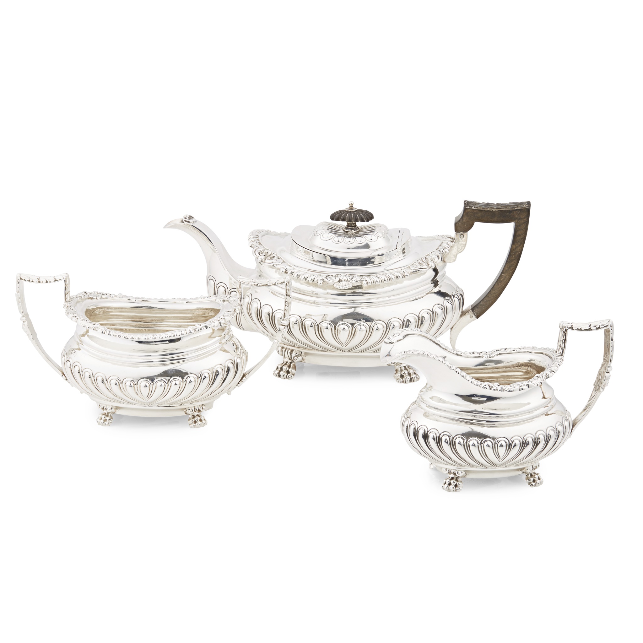 A matched late Victorian three piece tea service