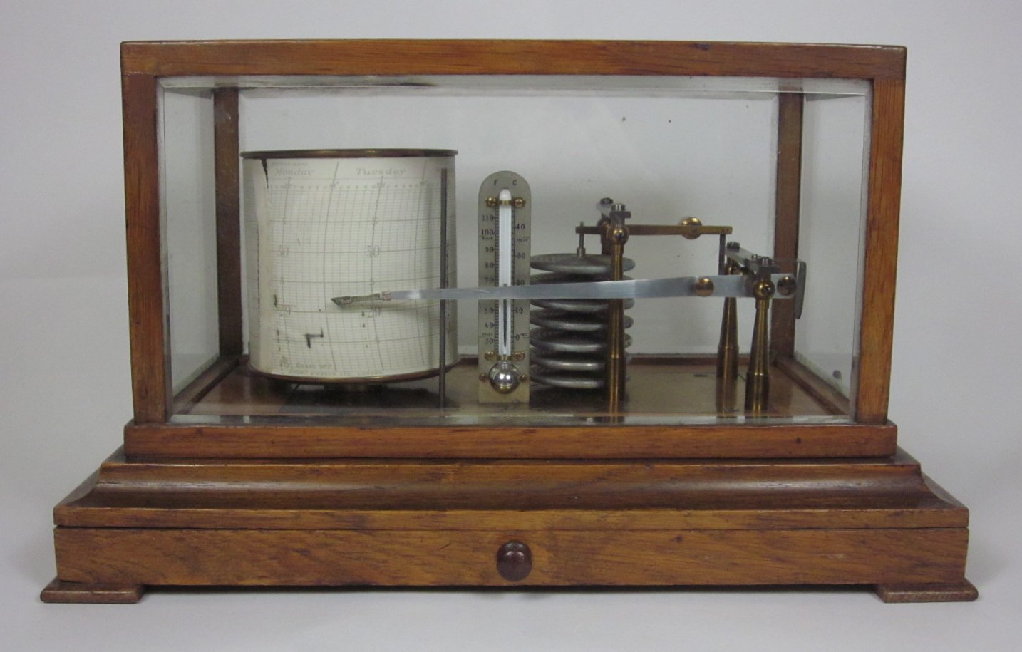 OAK CASED BAROGRAPH, BY NEGRETTI AND ZAMBRA, LONDON