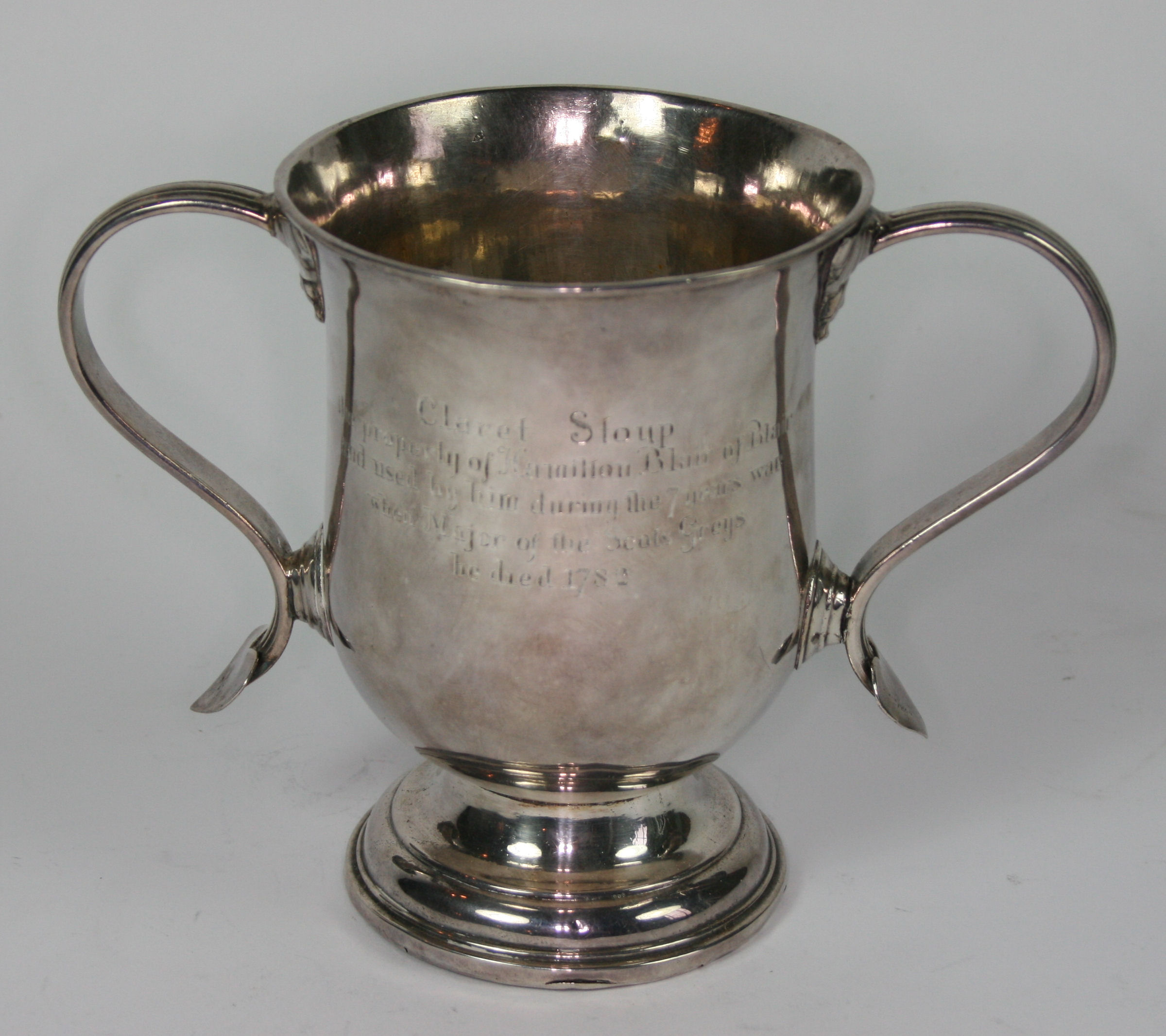 SCOTS GREYS INTEREST: GEORGE III SILVER TWIN HANDLED CUP