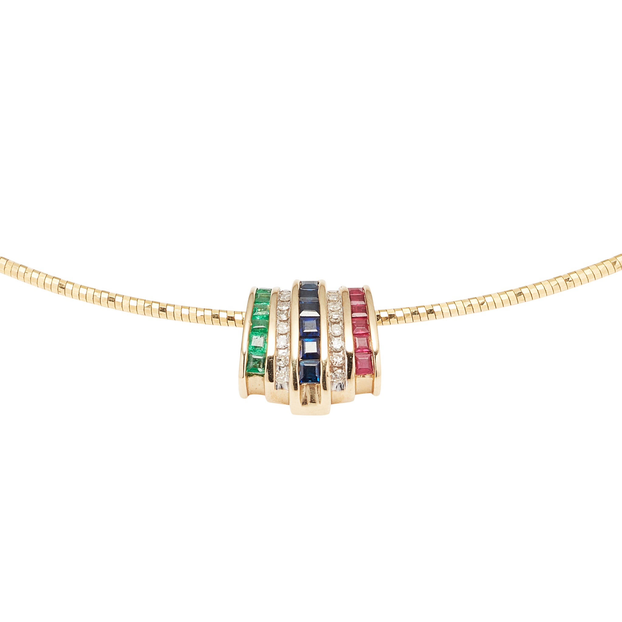 A multi-gem set pendant