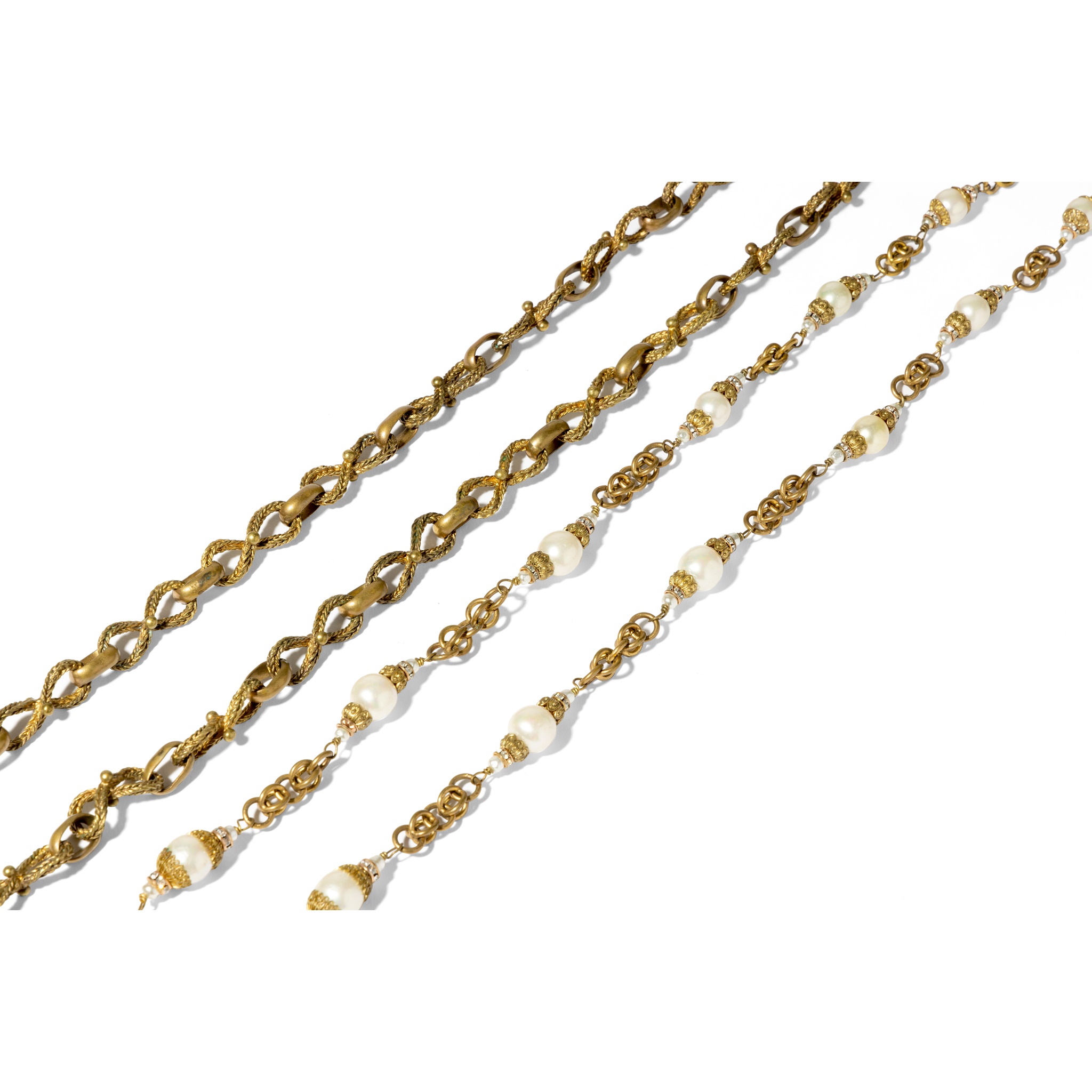 Chanel: Two costume longchain necklaces