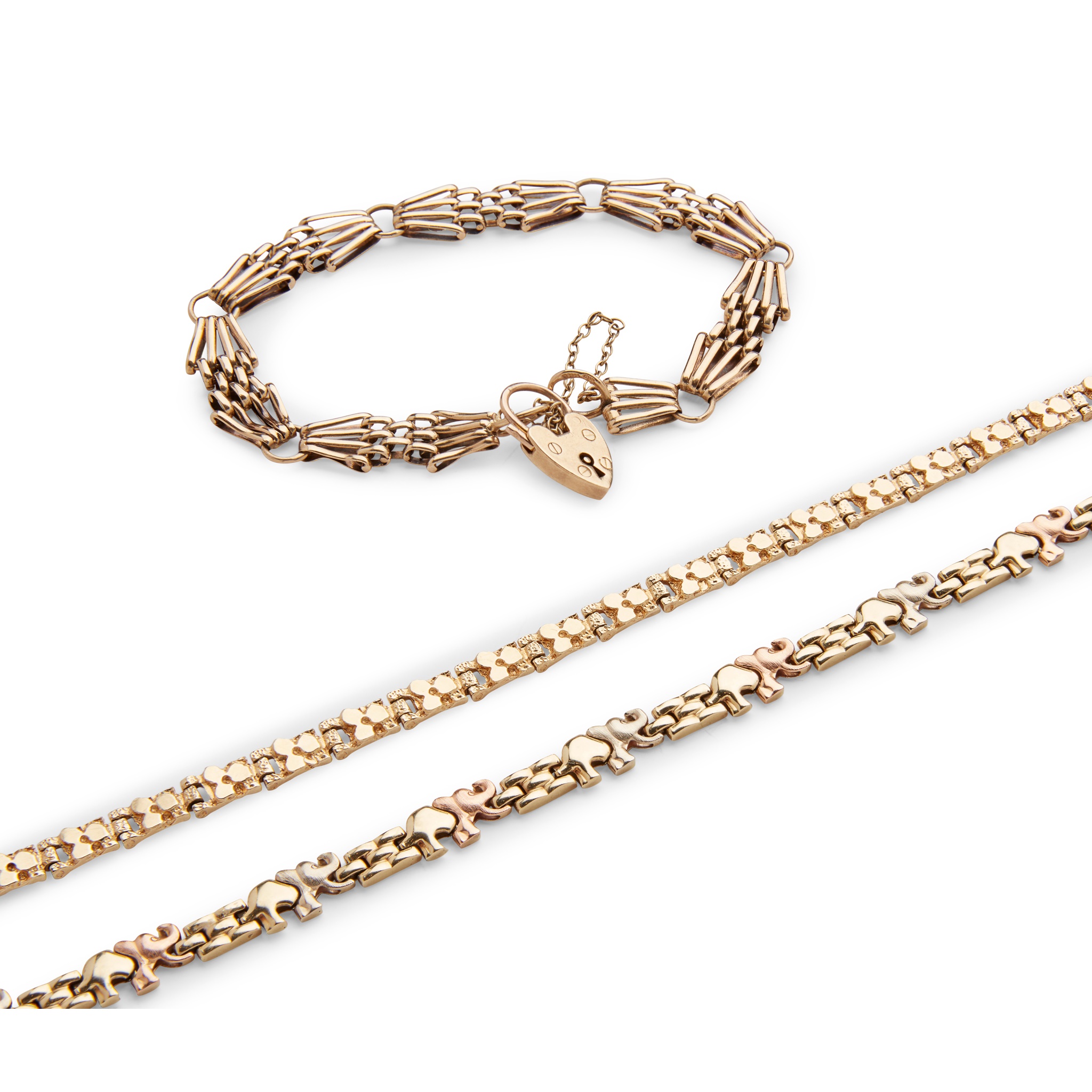 A 9ct gold gate-link bracelet