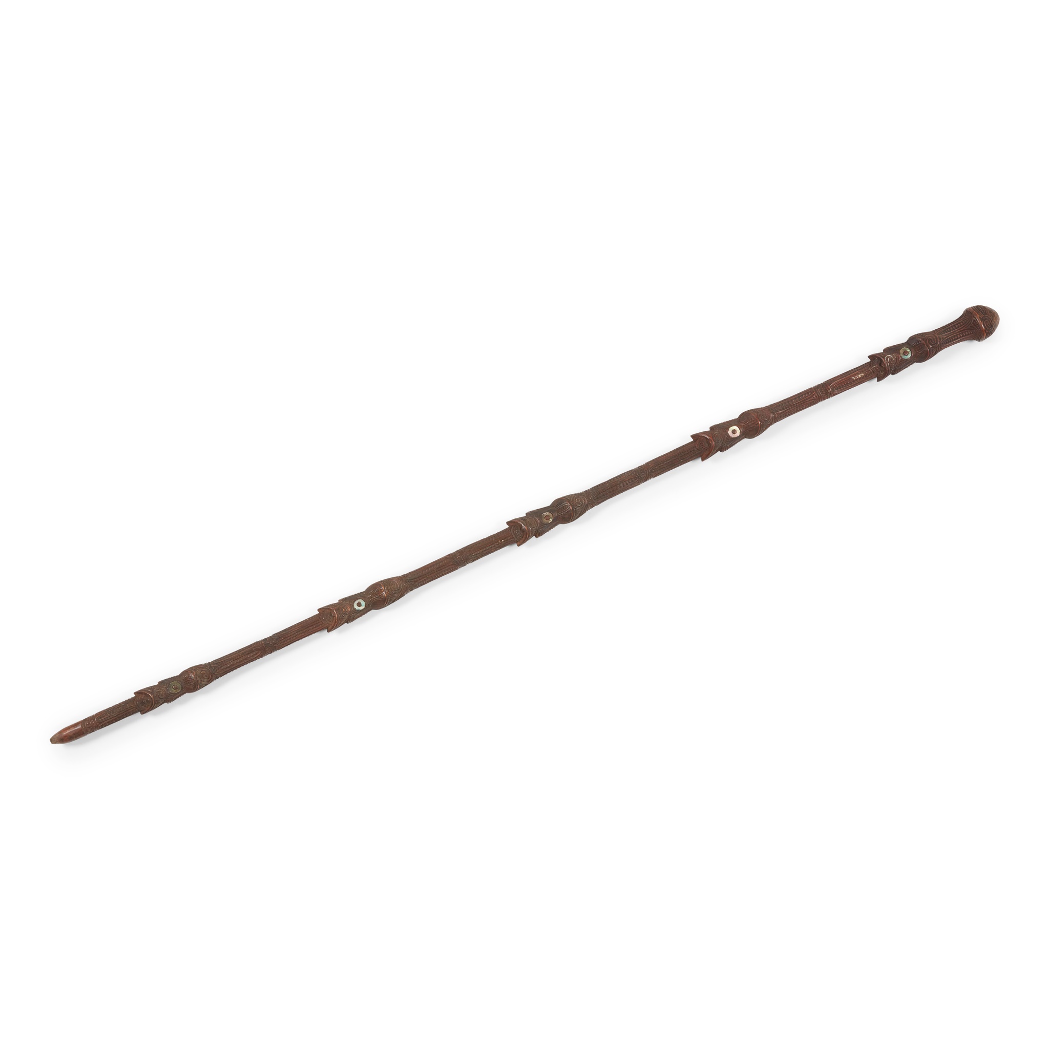 CARVED MAORI STAFF (TOKOTOKO), NEW ZEALAND