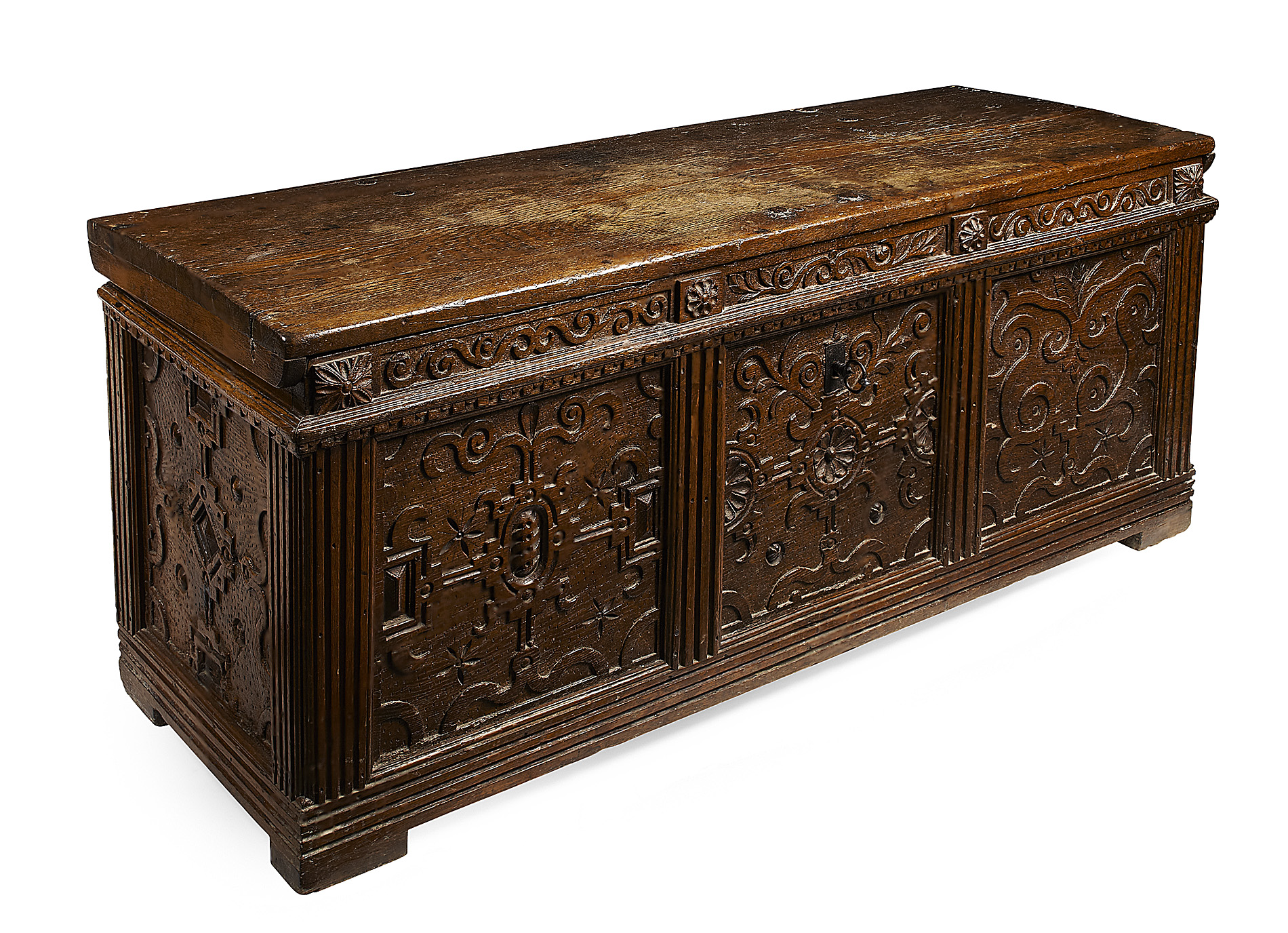 CARVED OAK COFFER