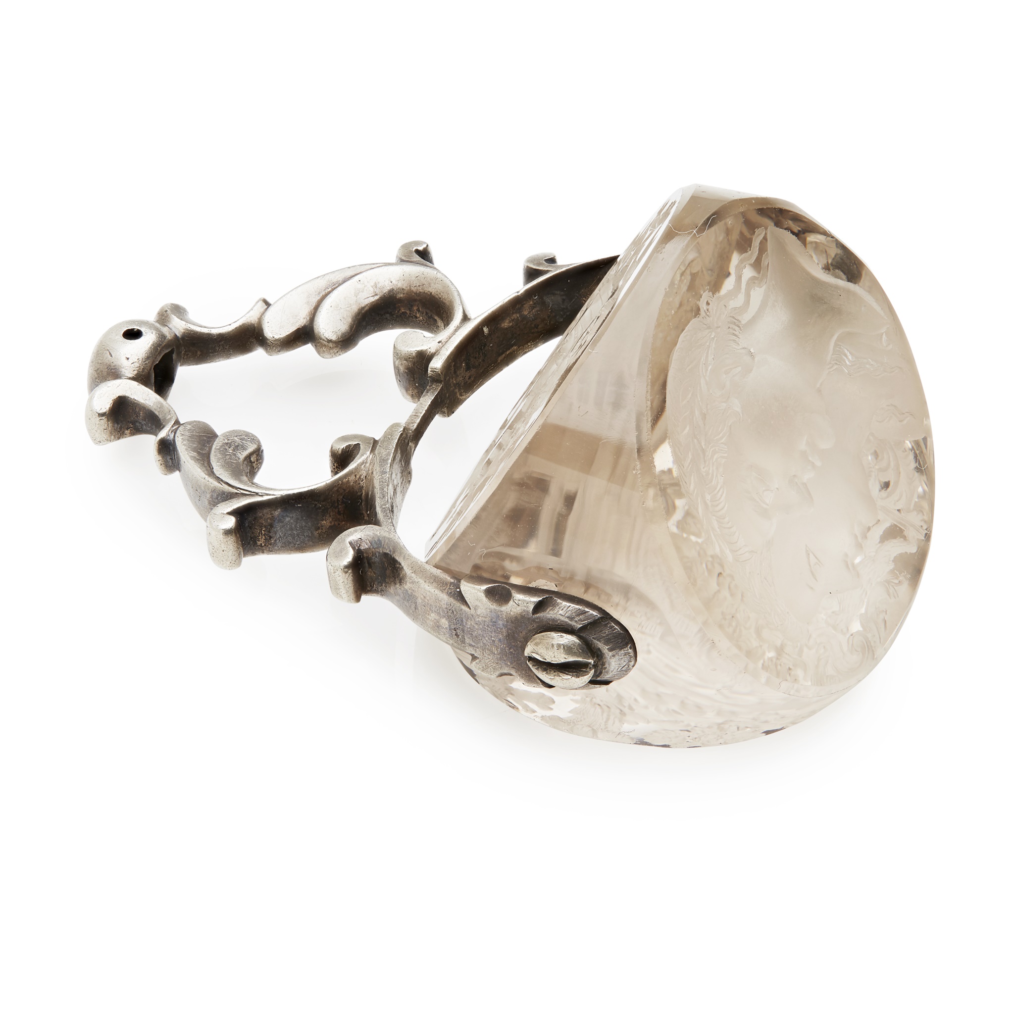 An early 19th century rock crystal swivel seal