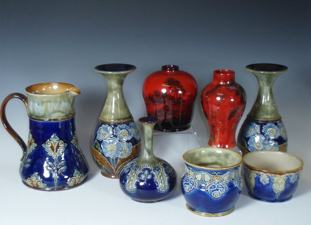 A Royal Doulton Flambé ware jar