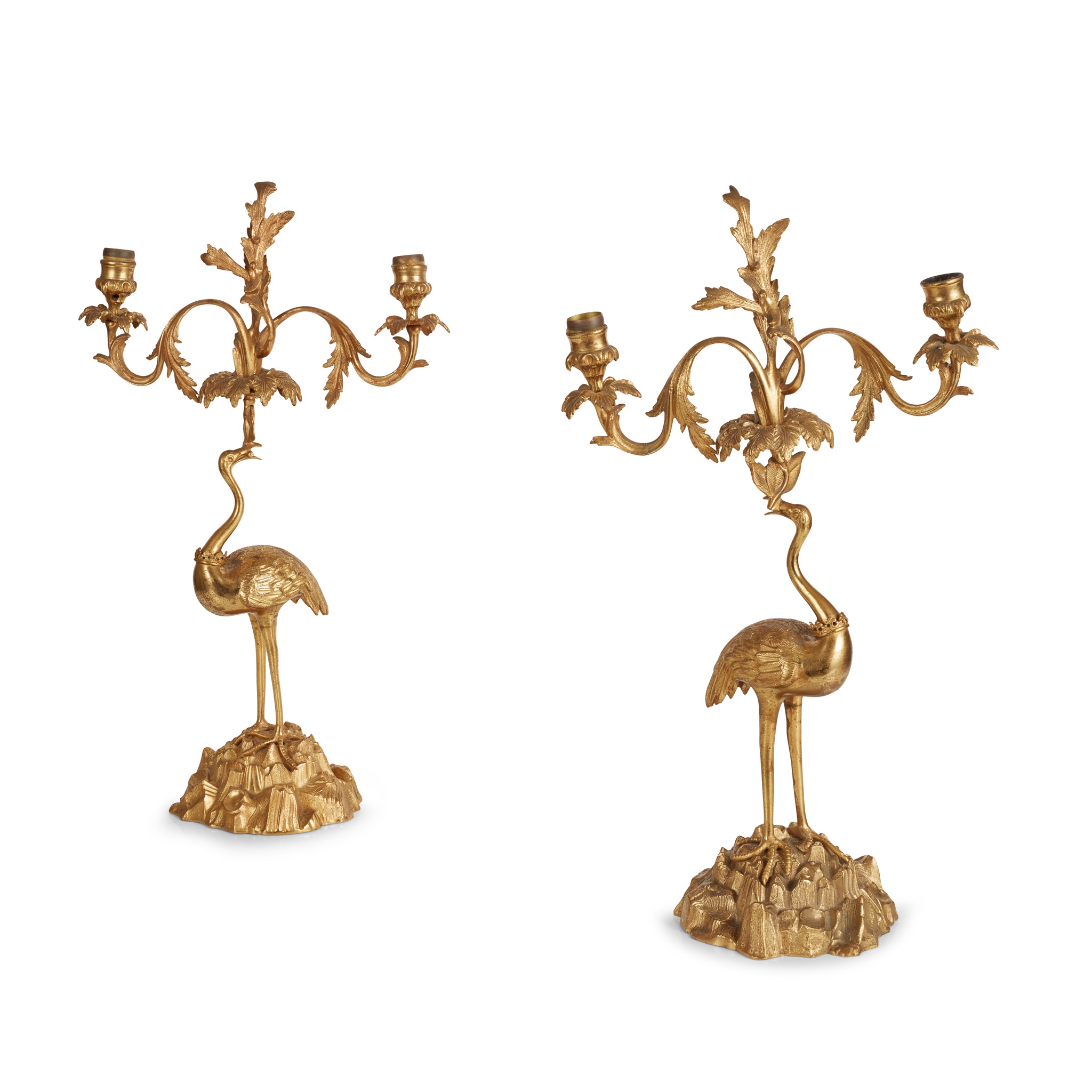 PAIR OF GILT BRONZE CANDELABRA, IN THE MANNER OF THOMAS ABBOTT