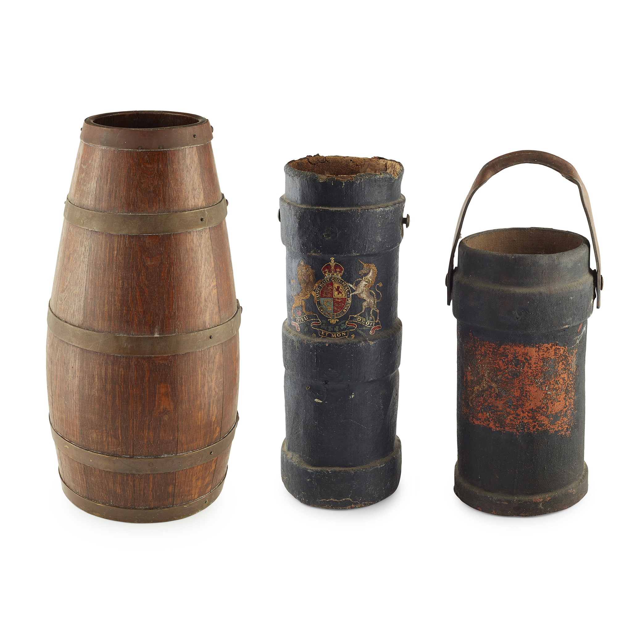 TWO CANVAS SHELL CASE STICK STANDS