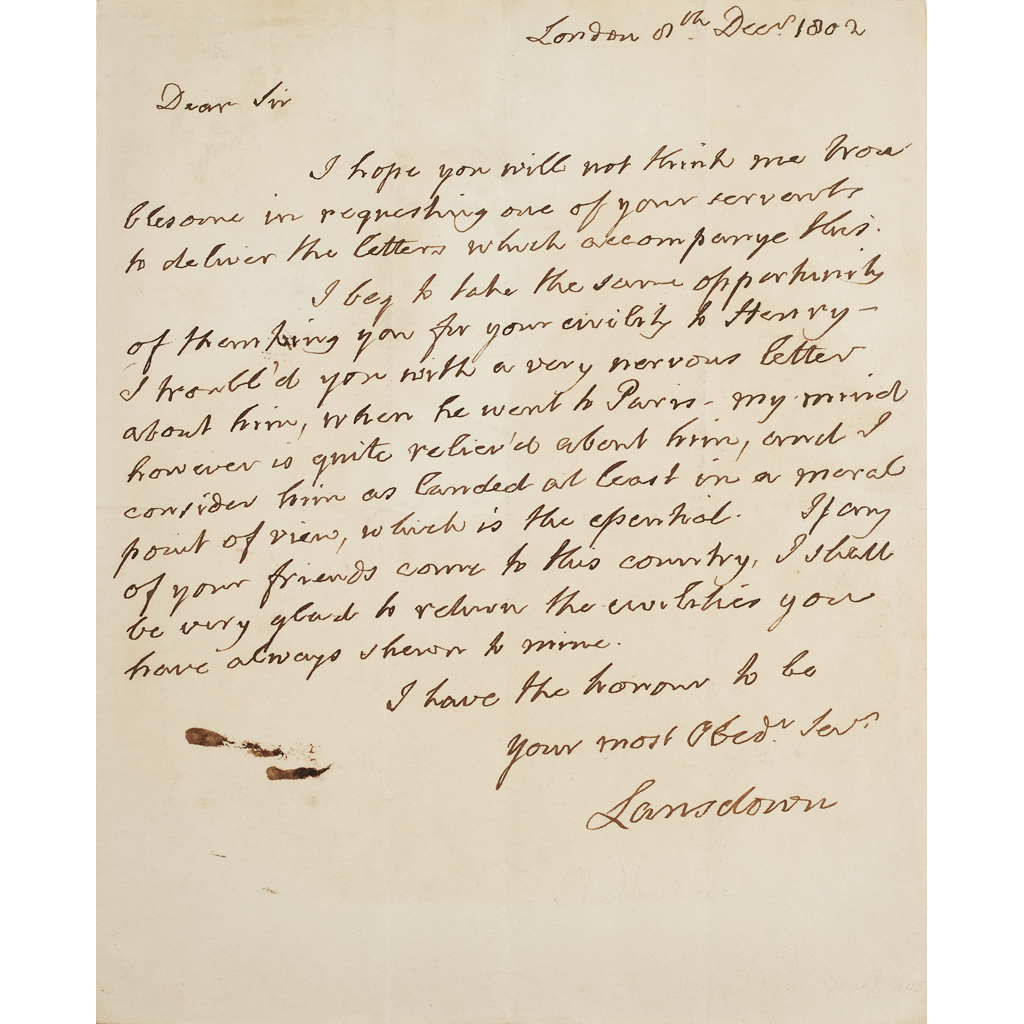 SHELBURNE, HENRY PETTY, EARL OF, (1675-1751), PRIME MINISTER 1782-3