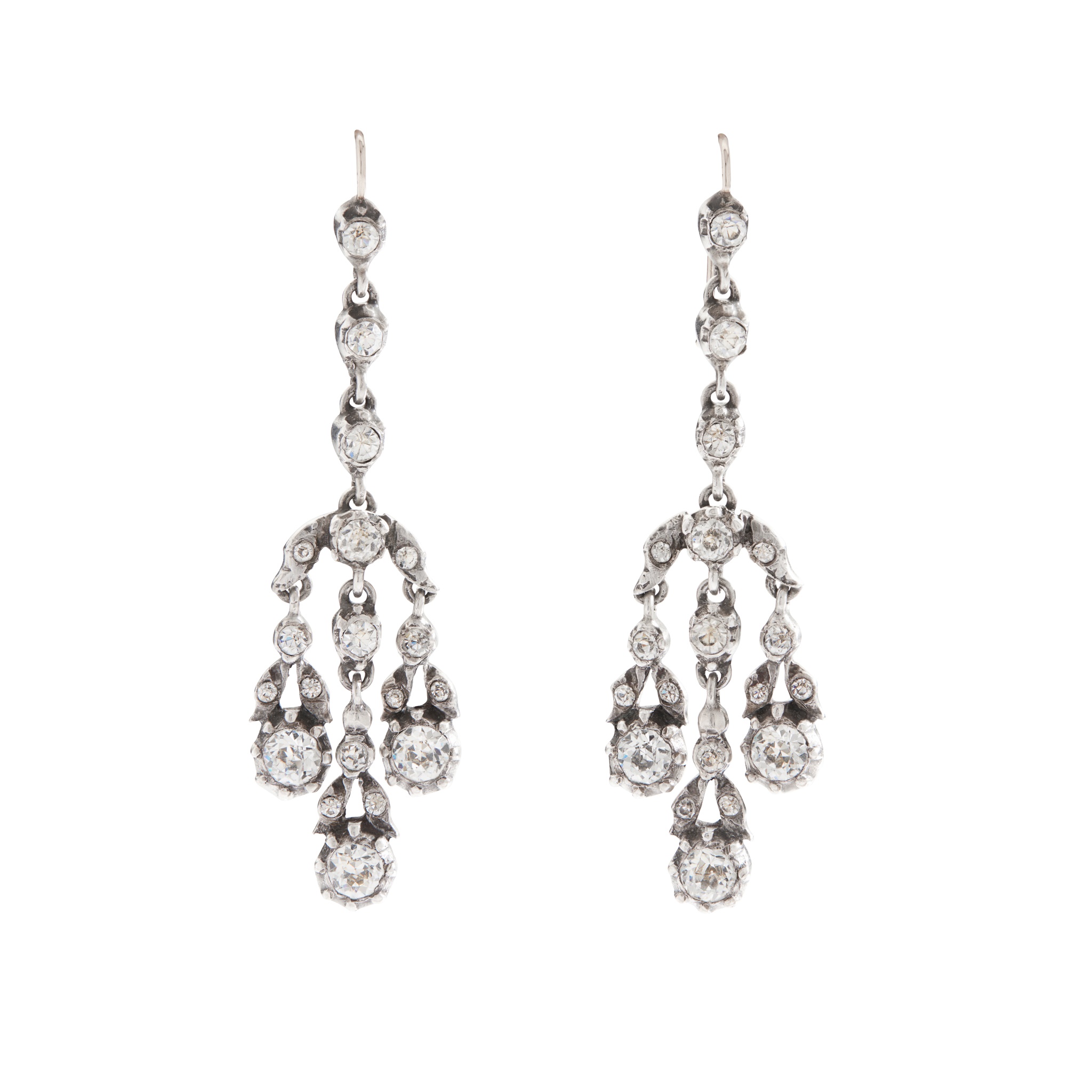 A pair of early 19th century paste earrings