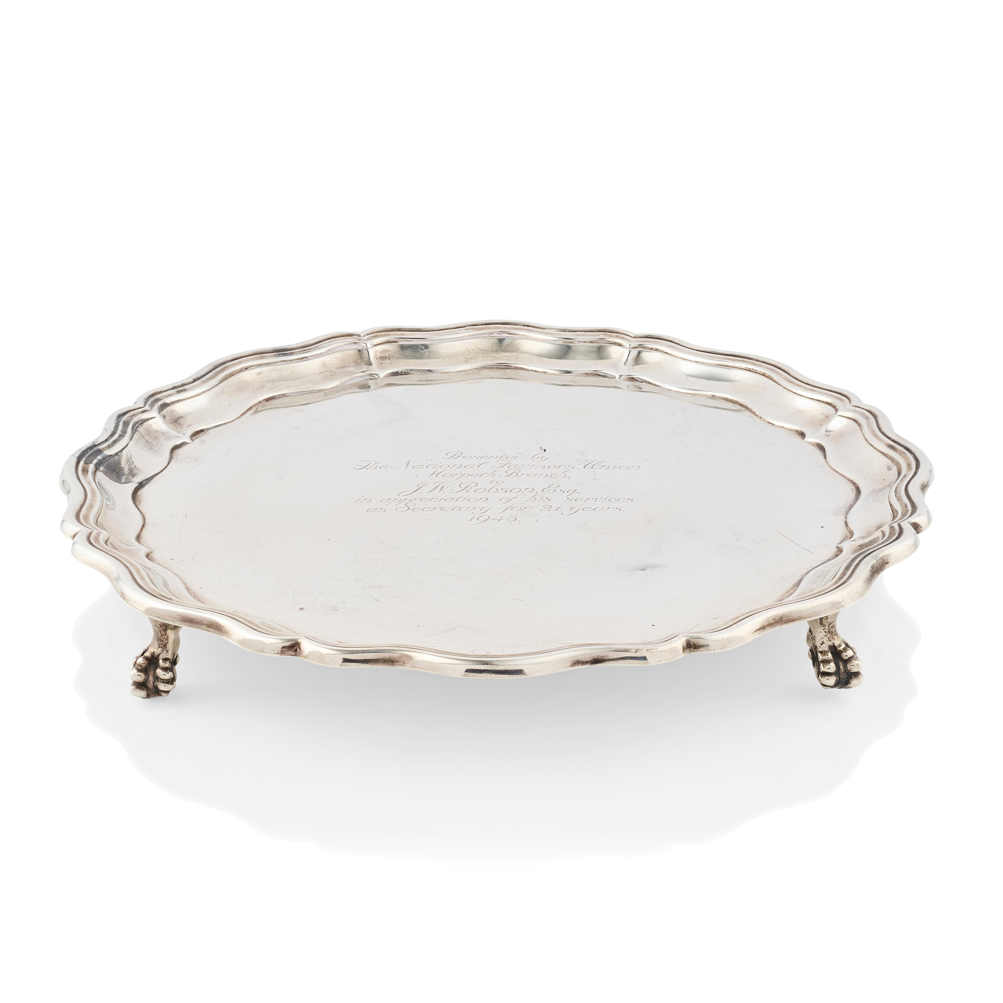 A 1940s PRESENTATION SALVER