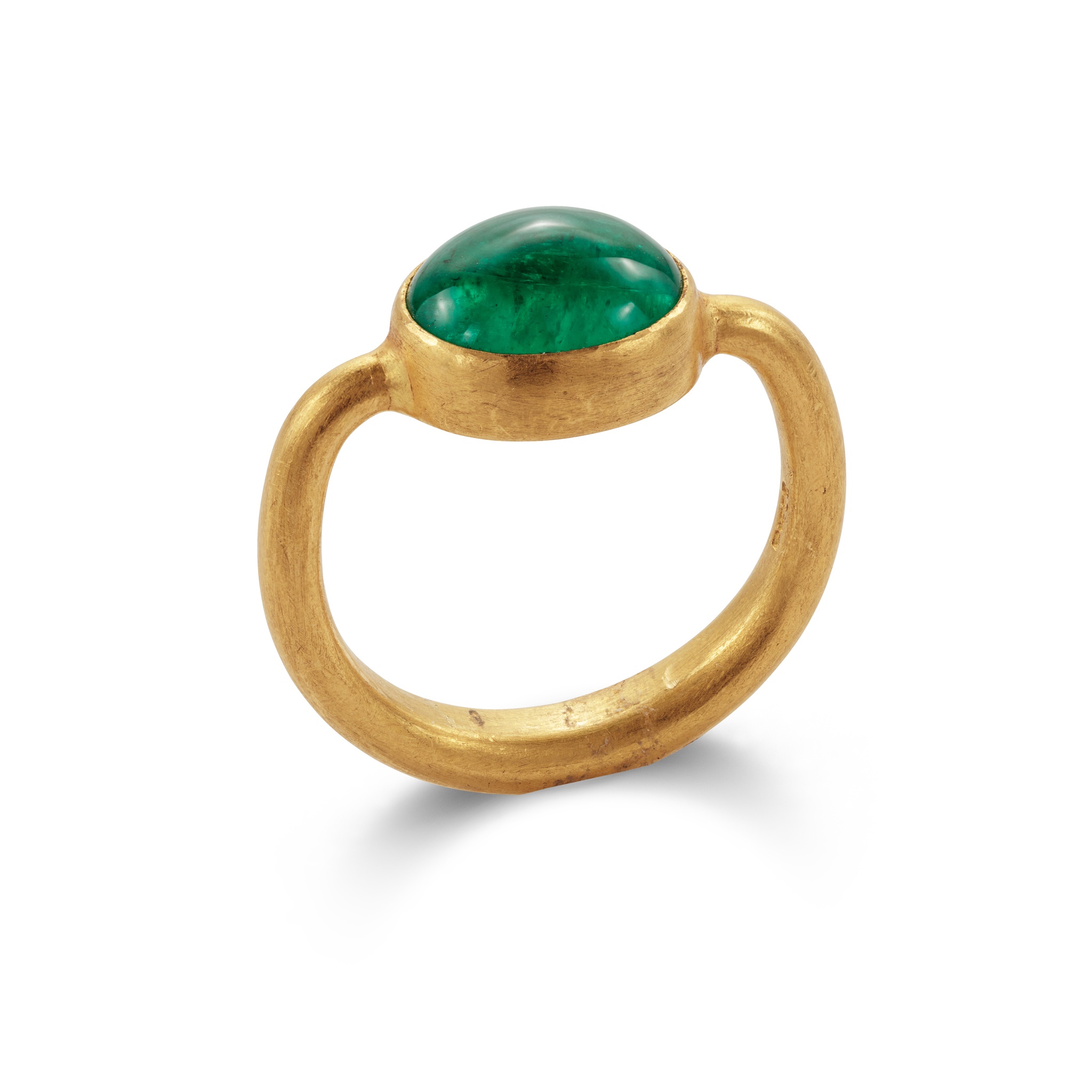 An emerald single-stone ring