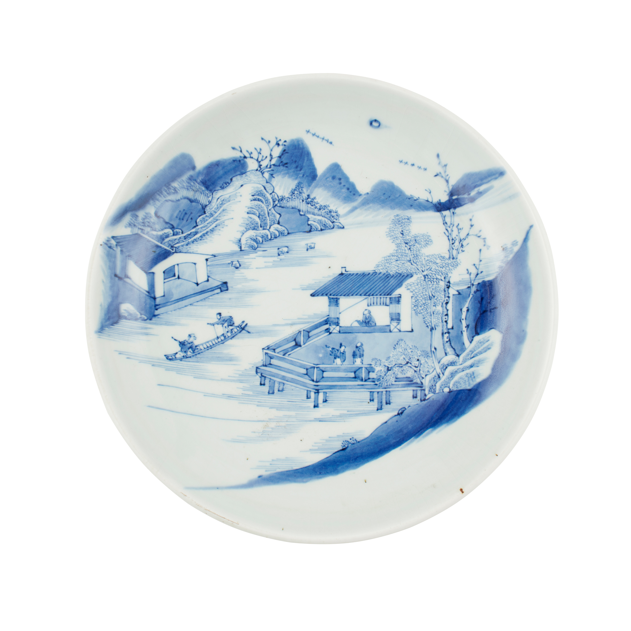 BLUE AND WHITE 'LANDSCAPE' DISH
