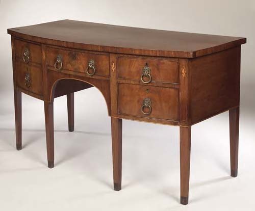 A George III mahogany bowfront sideboard,