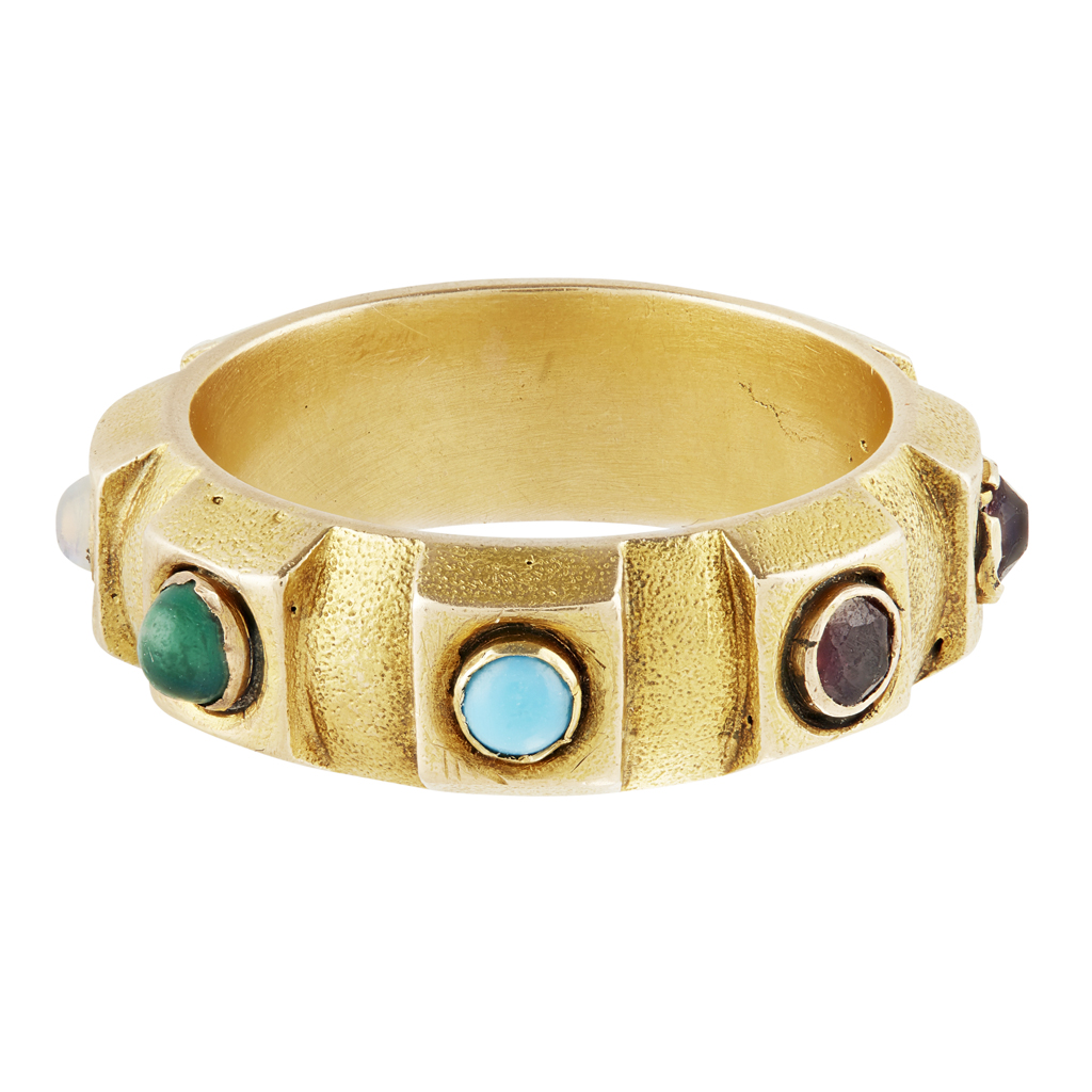 A 19th century multi-gem set ring