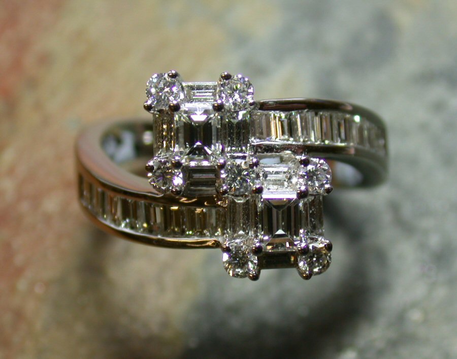 A diamond cluster ring,