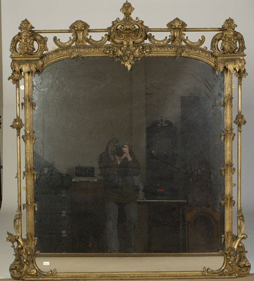 A Victorian giltwood and gesso overmantel mirror
