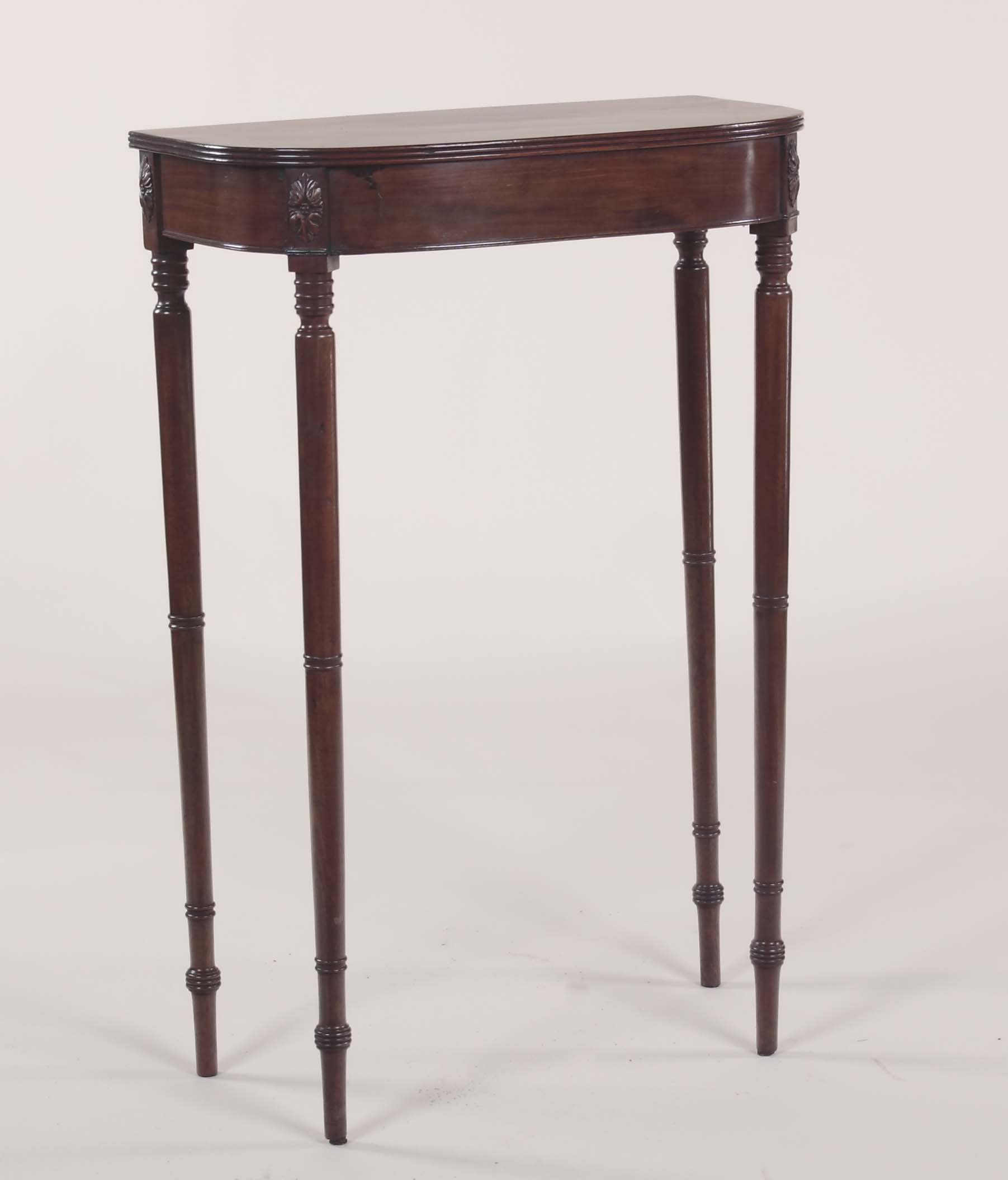A Regency style mahogany demi-lune occasional table