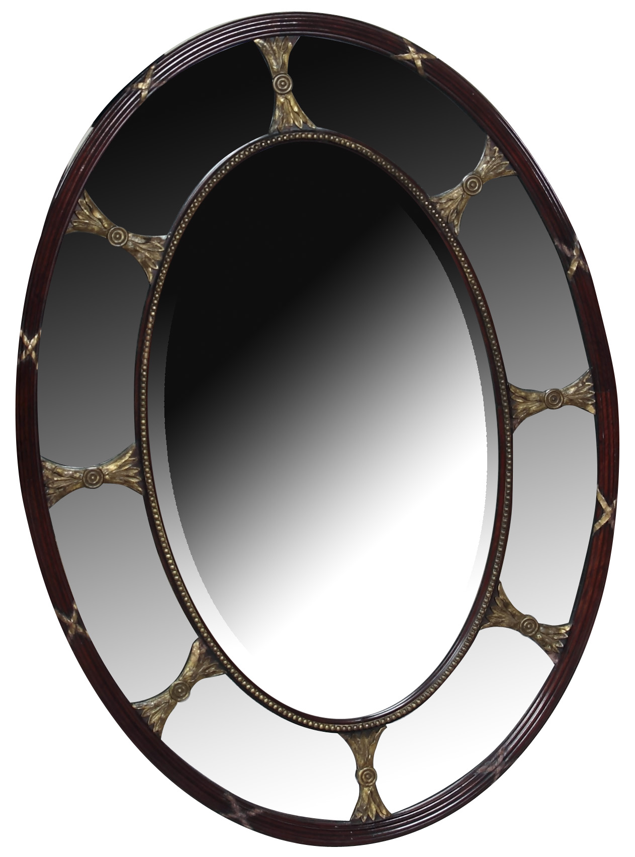 A 19th century oval mahogany and gilt mirror