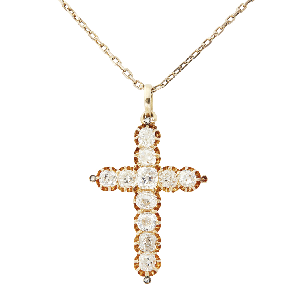 A Victorian diamond set cross