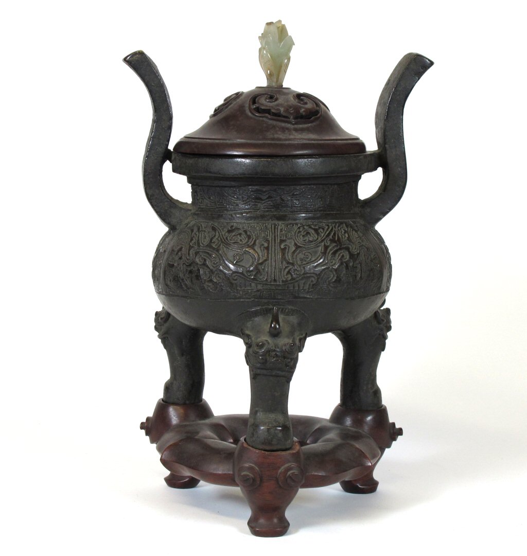 A 19th century Chinese bronze censer