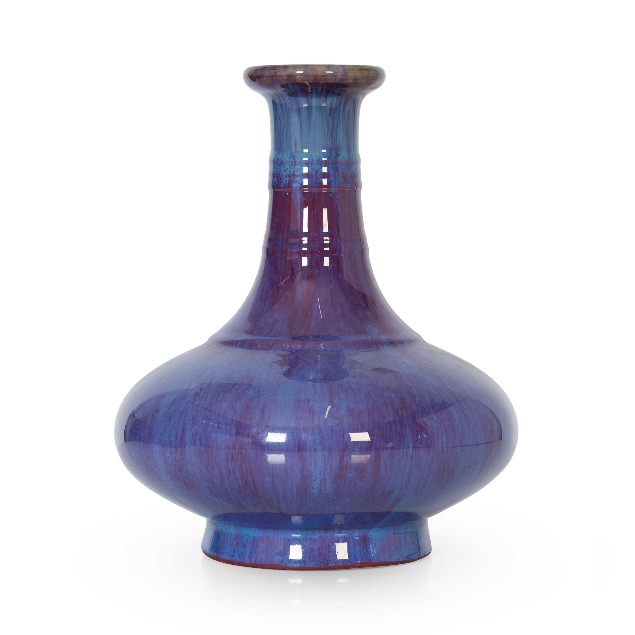 CHINESE FLAMBE-GLAZED BOTTLE VASE