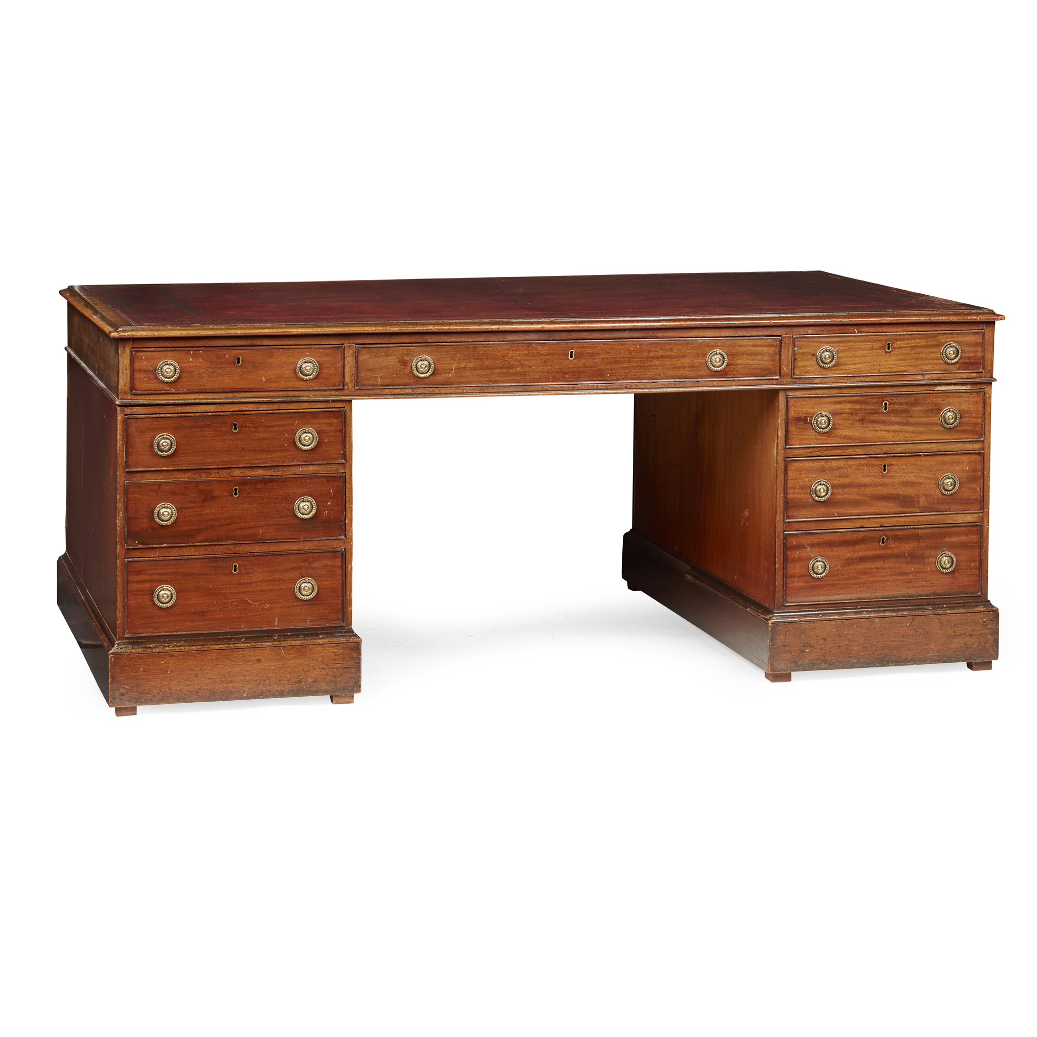 GEORGIAN STYLE MAHOGANY PEDESTAL PARTNER'S DESK