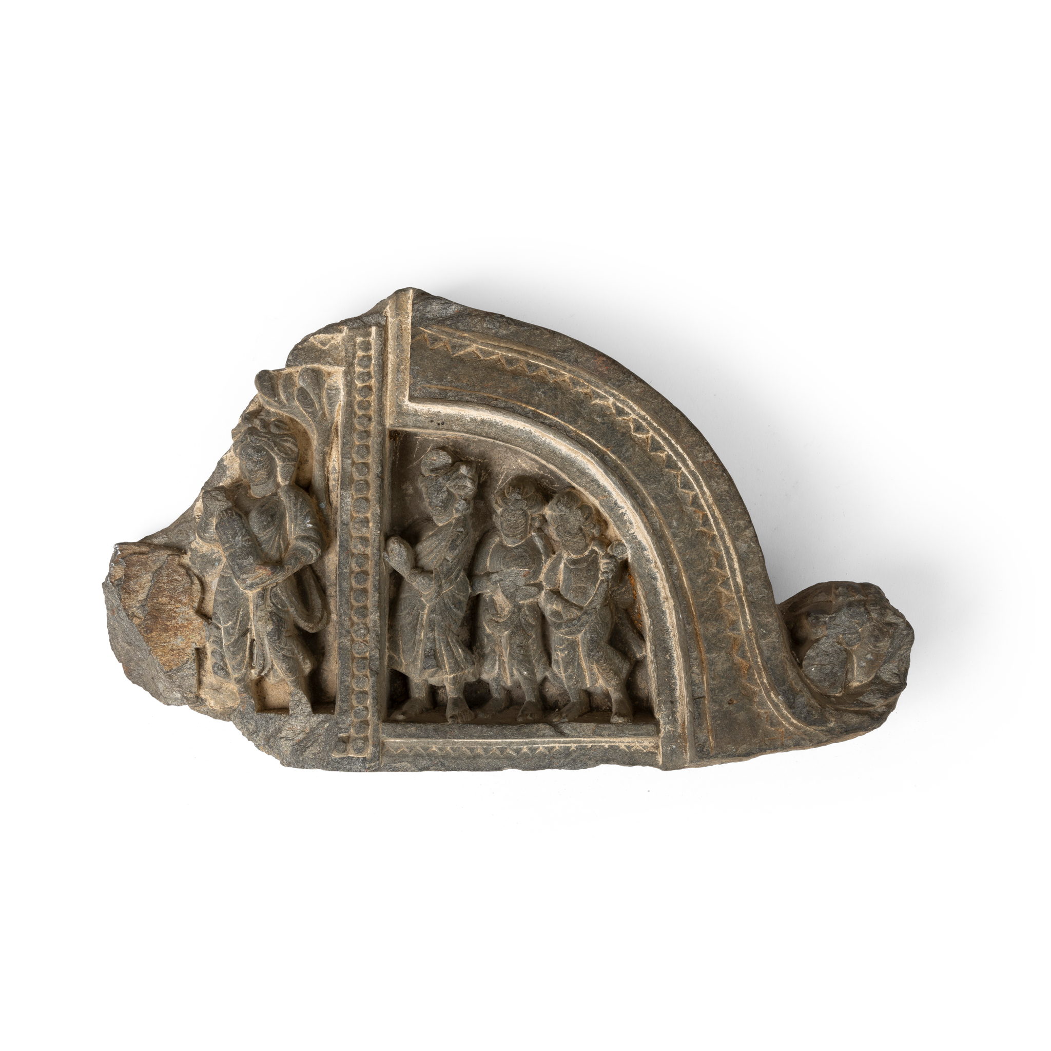 A GREY SCHIST FRAGMENTARY RELIEF