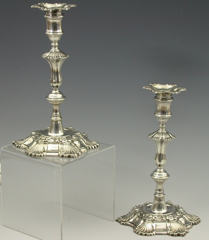 An exceptional pair of George II Scottish candlesticks