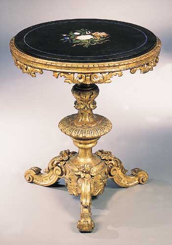 A 19th century Italian giltwood marble topped table