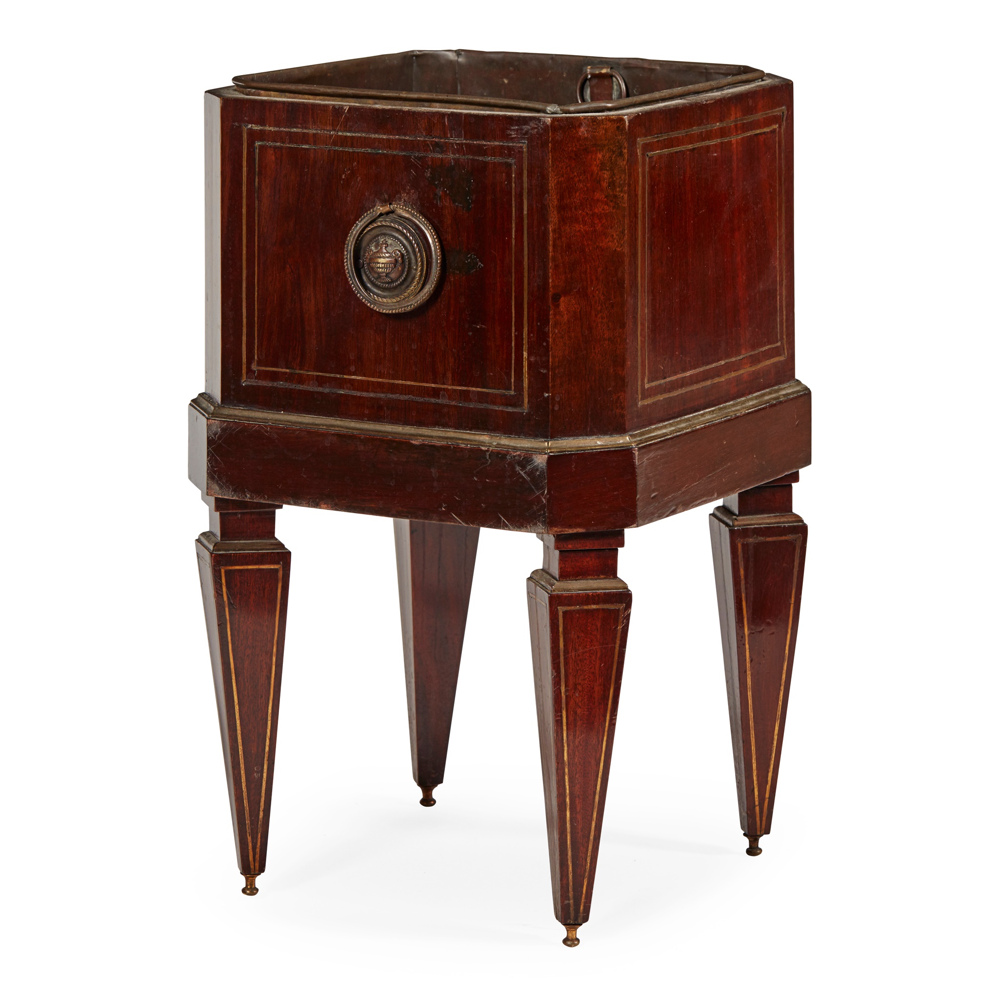 REGENCY MAHOGANY AND BRASS JARDINIÈRE