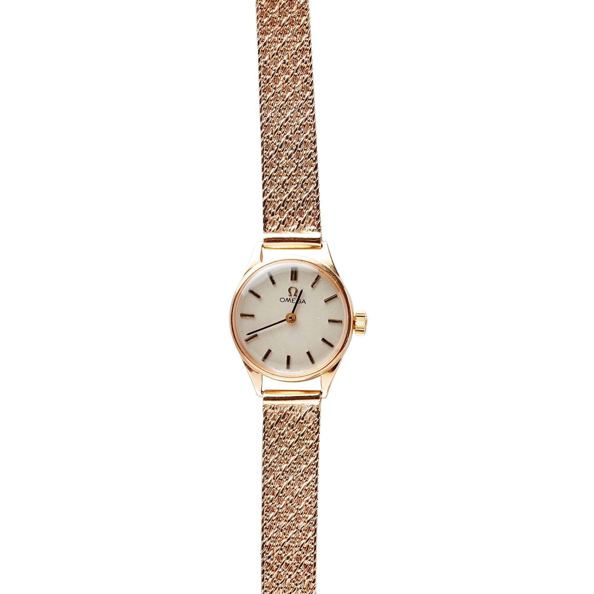 A lady's 9ct gold wrist watch, Omega