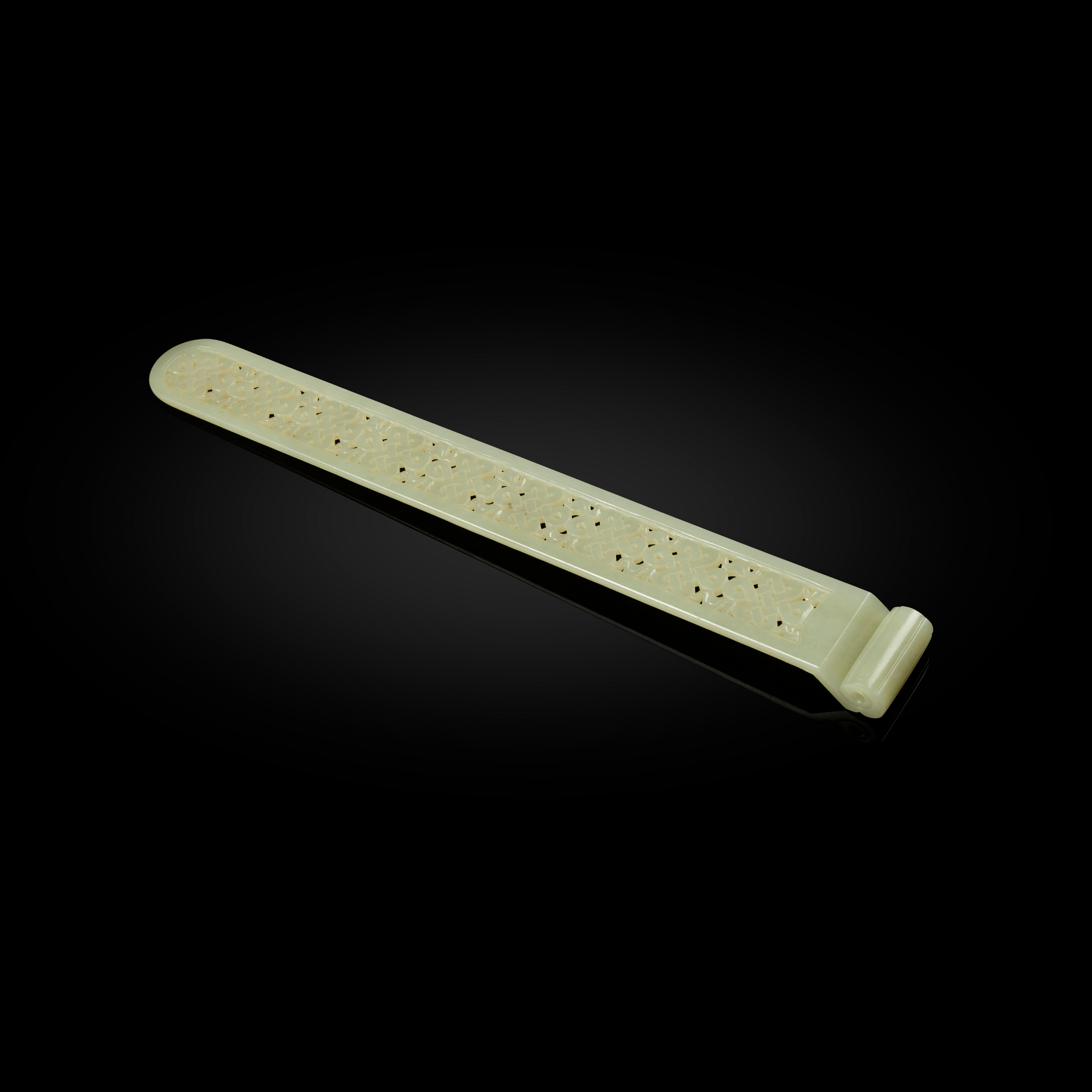 CHINESE WHITE JADE 'ENDLESS KNOT' PAGE TURNER