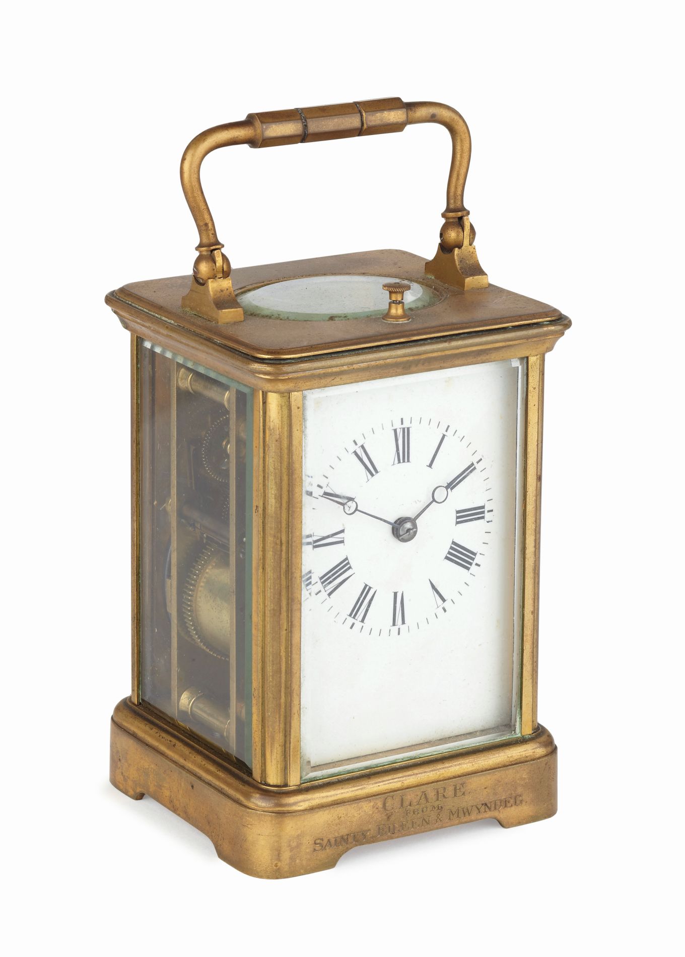 FRENCH BRASS REPEATING CARRIAGE CLOCK