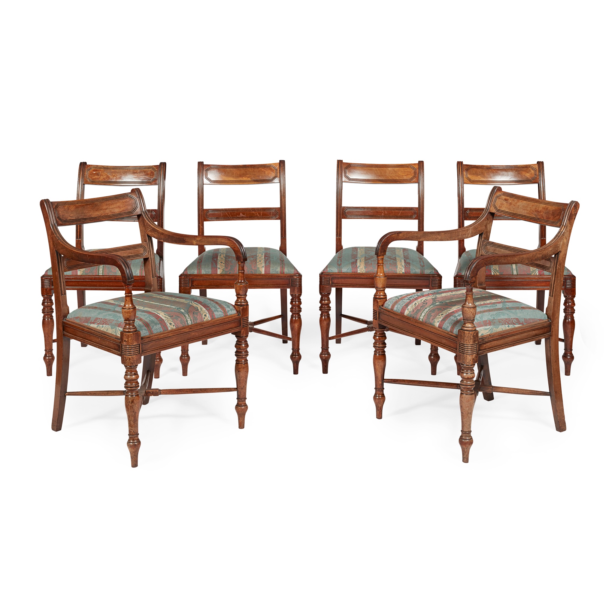 SET OF SIX REGENCY MAHOGANY DINING CHAIRS