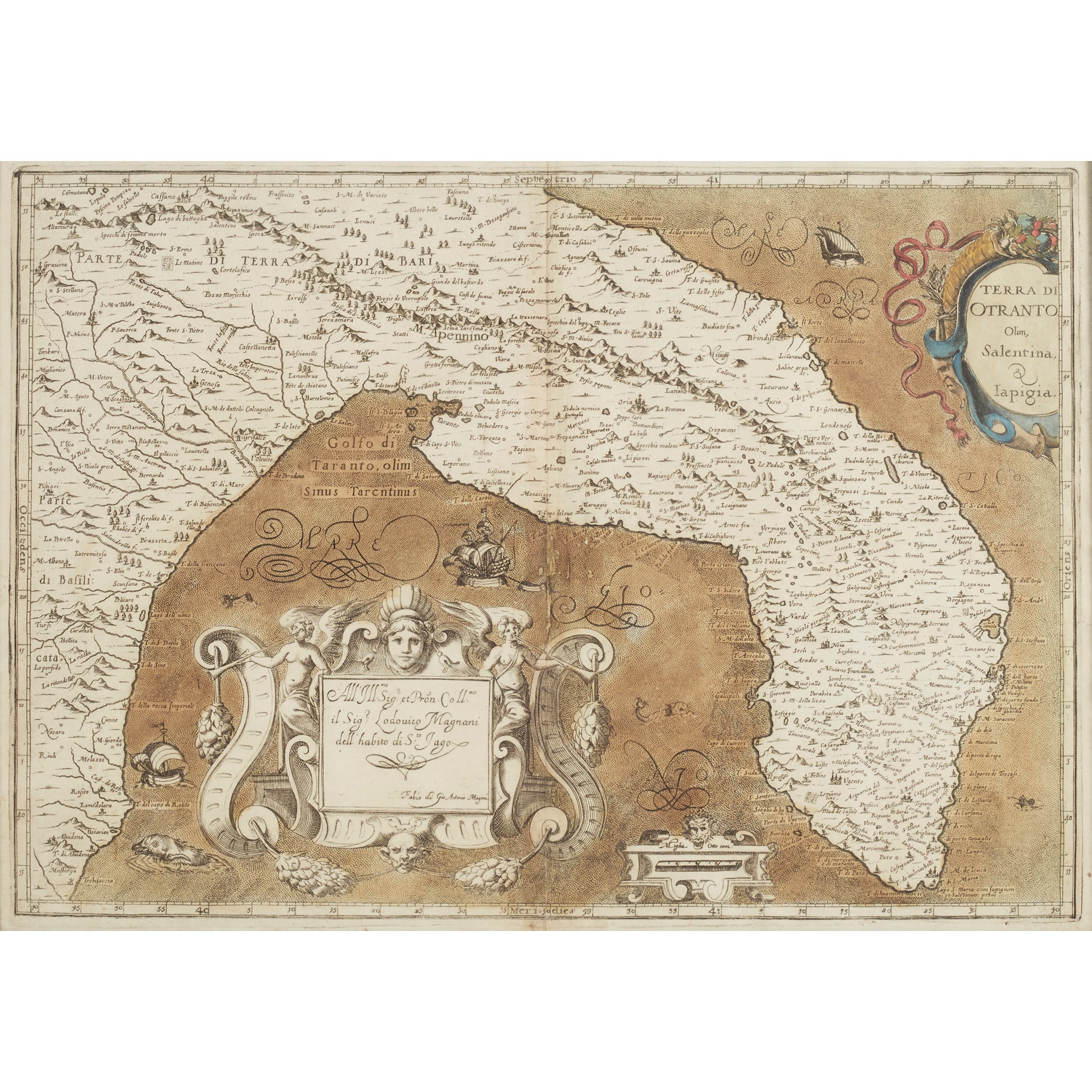 Six hand-coloured maps of Southern Italy, The Black Sea and Europe, including