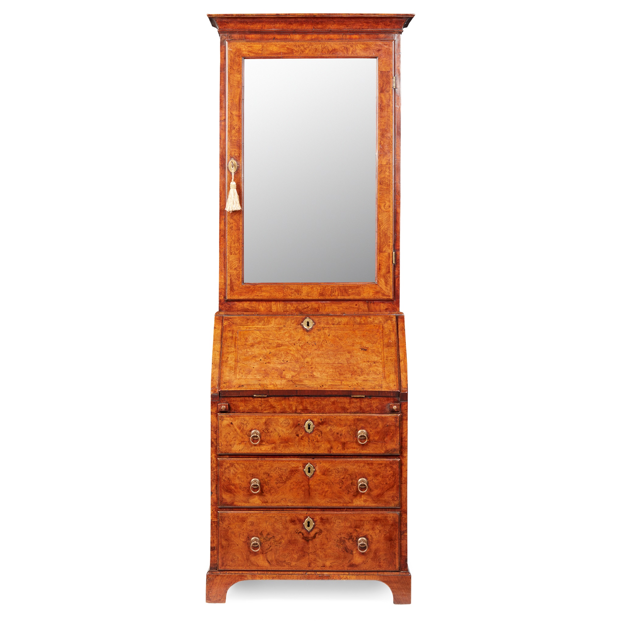FINE GEORGE I WALNUT BUREAU CABINET