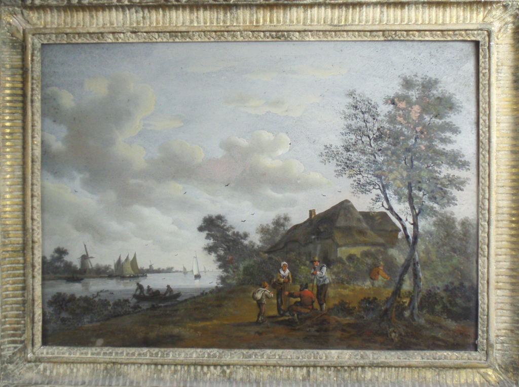 PAINTED GLASS LANDSCAPE PANEL