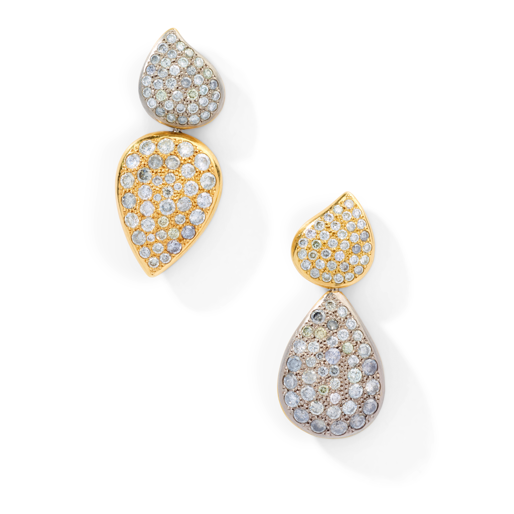 Attributed to Peter Plöderl : A pair of diamond pendent earrings
