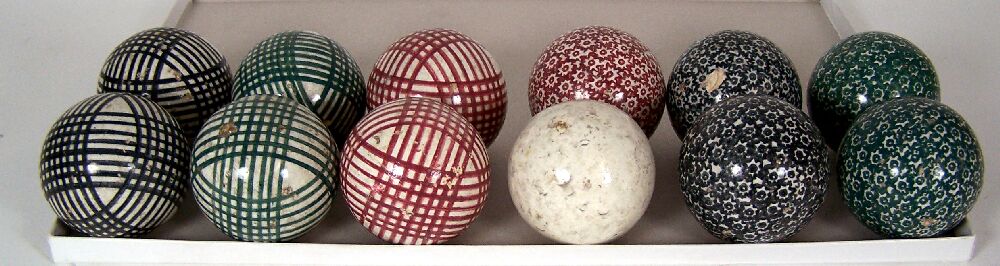 A set of eleven Victorian period carpet bowls