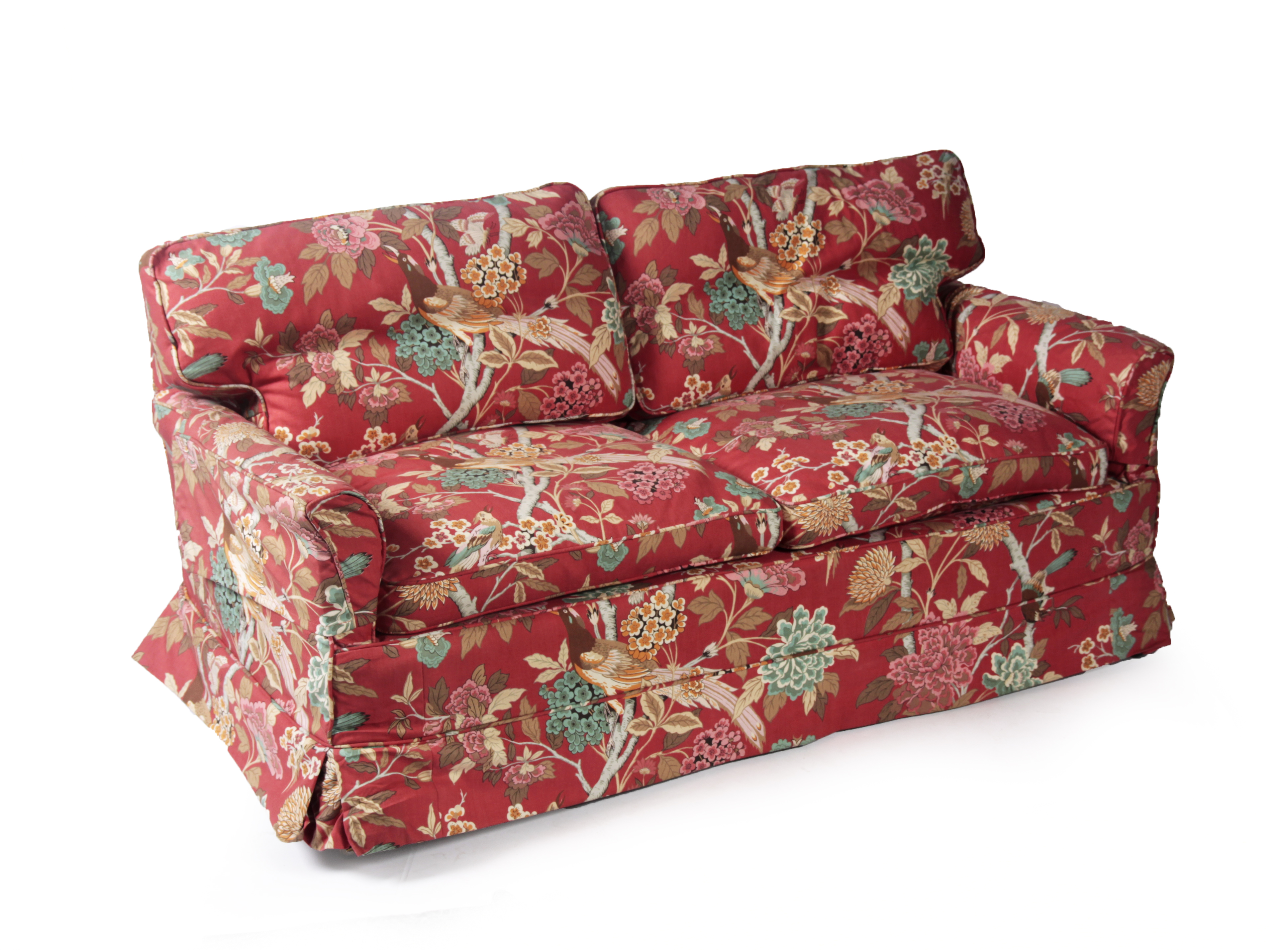 WHYTOCK AND REID A RYLAND UPHOLSTERED TWO SEATER SETTEE